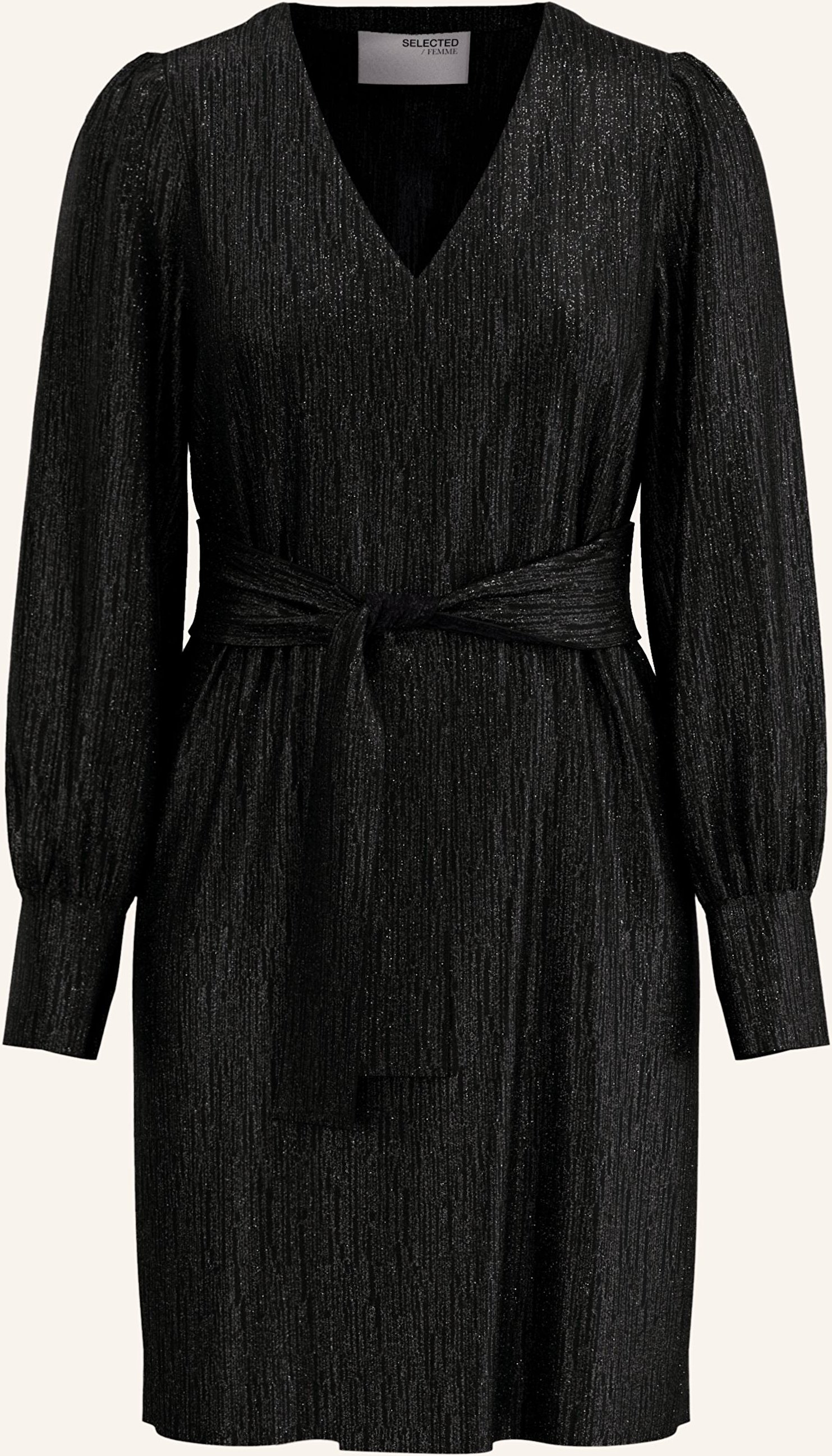 Selected Femme Kleid Mit Glitzergarn schwarz