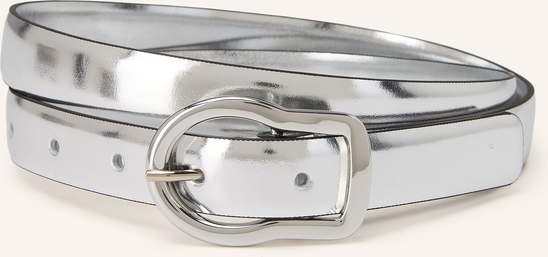Dorothee Schumacher Ledergürtel Mirror Shine silber