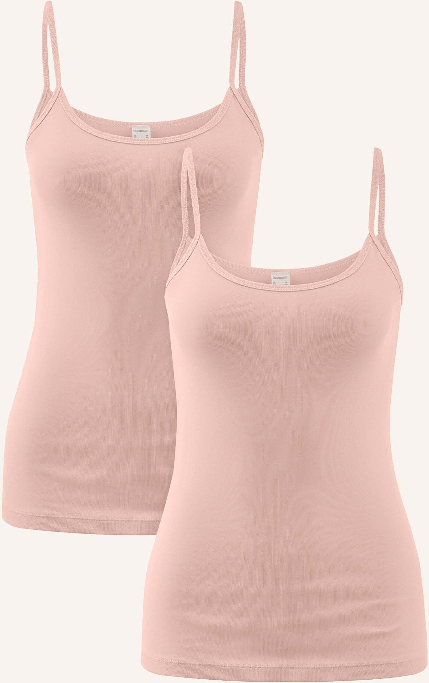 Hessnatur Spaghetti Top Fitted 2er-Set rosa