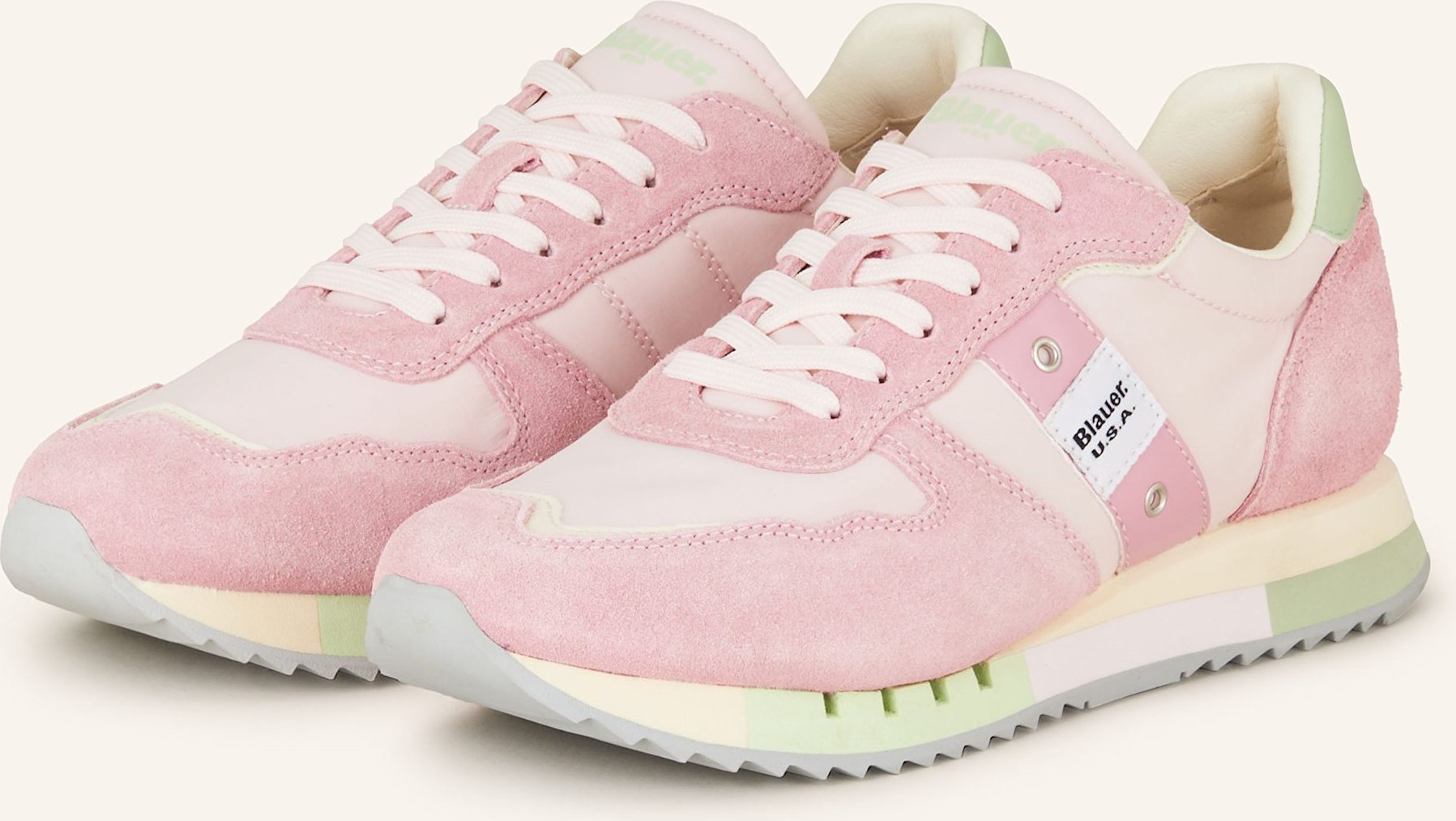 Thumbnail - Blauer Sneaker Melrose rosa