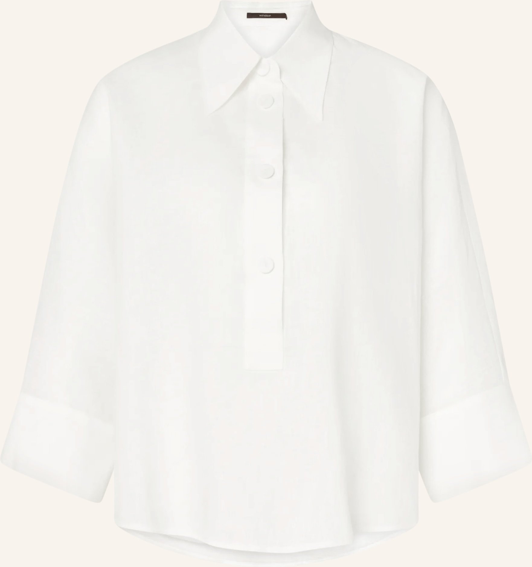 Windsor. Blusenshirt Aus Leinen Mit 3/4-Arm weiss