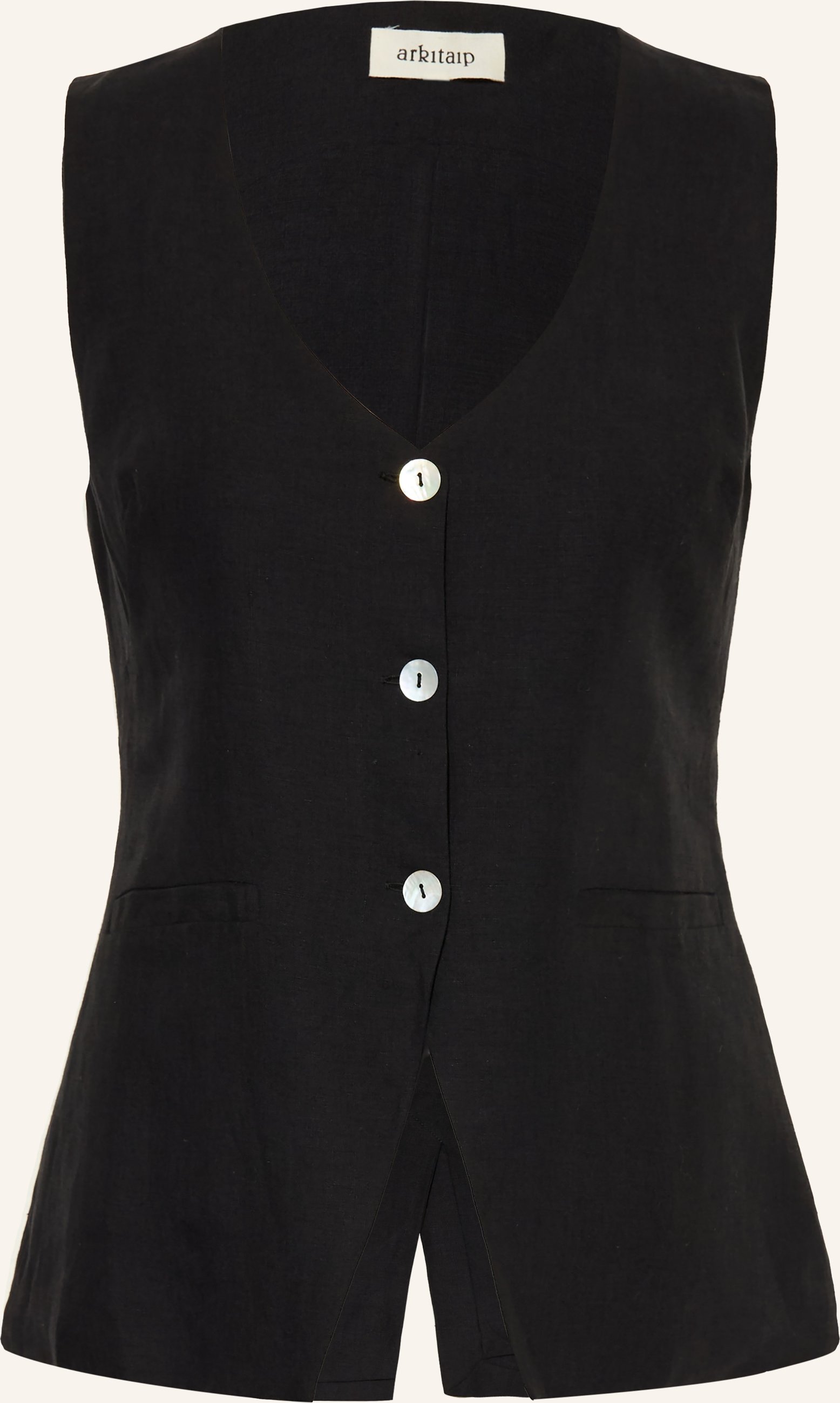 Arkitaip Blazerweste Rosalie Aus Leinen schwarz