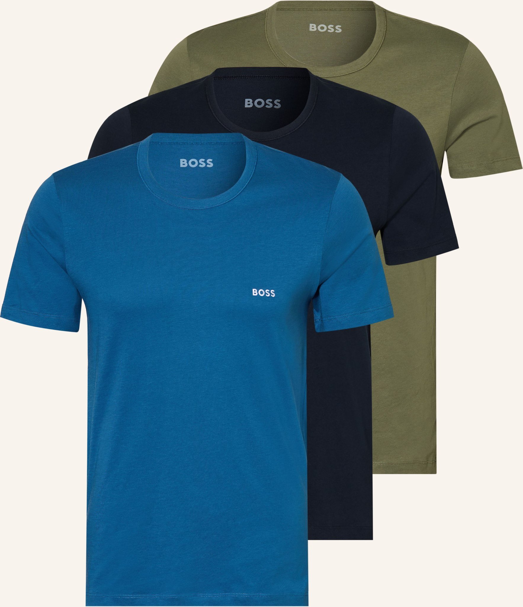 Boss 3er-Pack T-Shirts Pure Cotton gruen