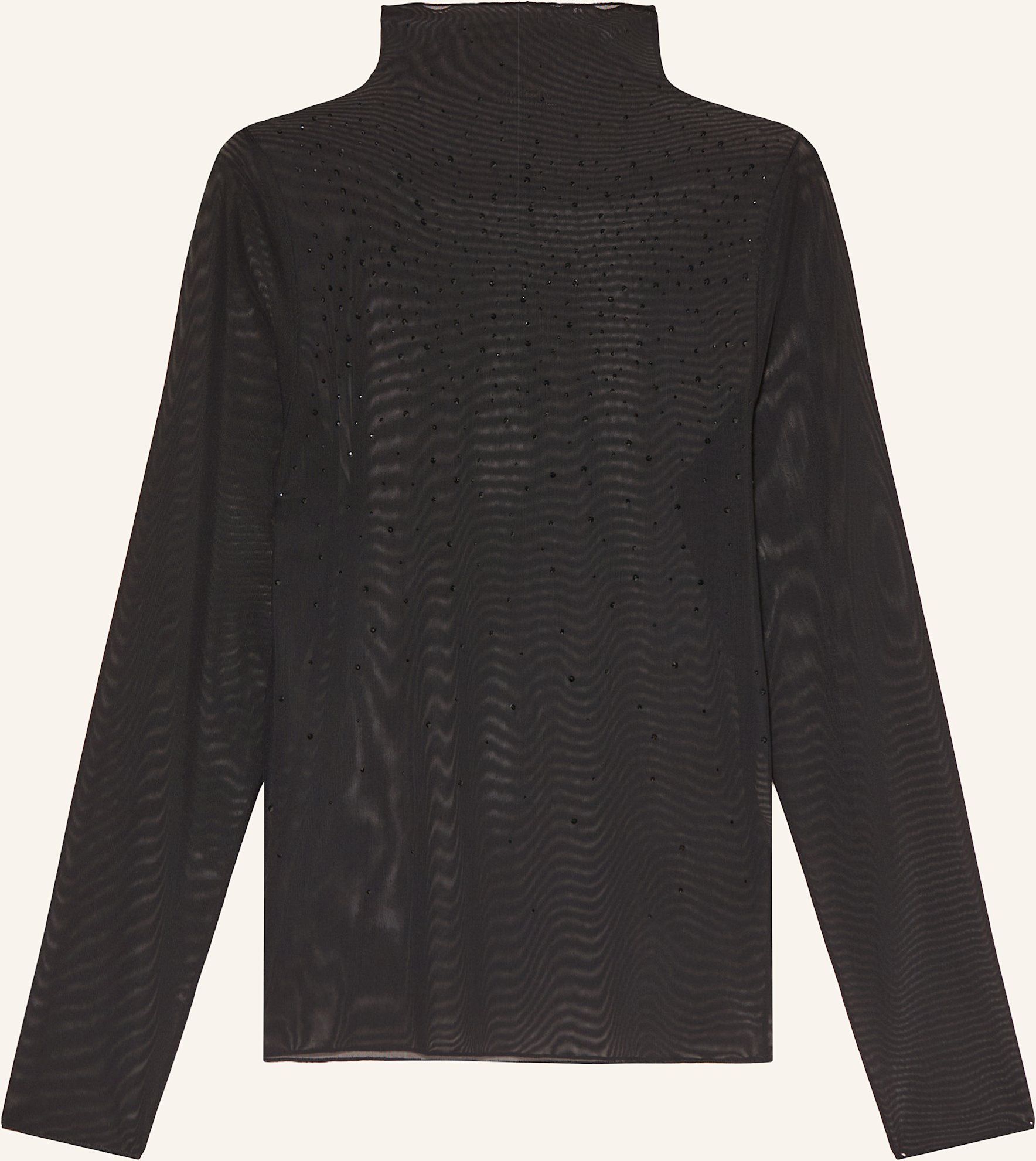 Thumbnail - Marc Cain Longsleeve Aus Mesh Mit Schmucksteinen schwarz