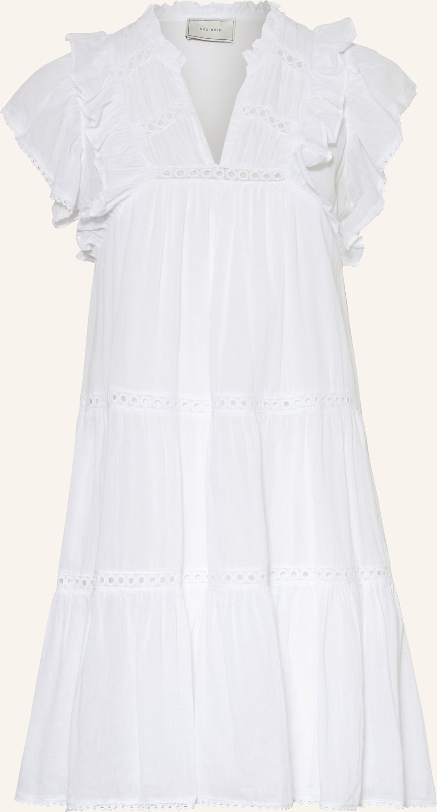 Neo Noir Kleid Jamma Mit Rüschen weiss