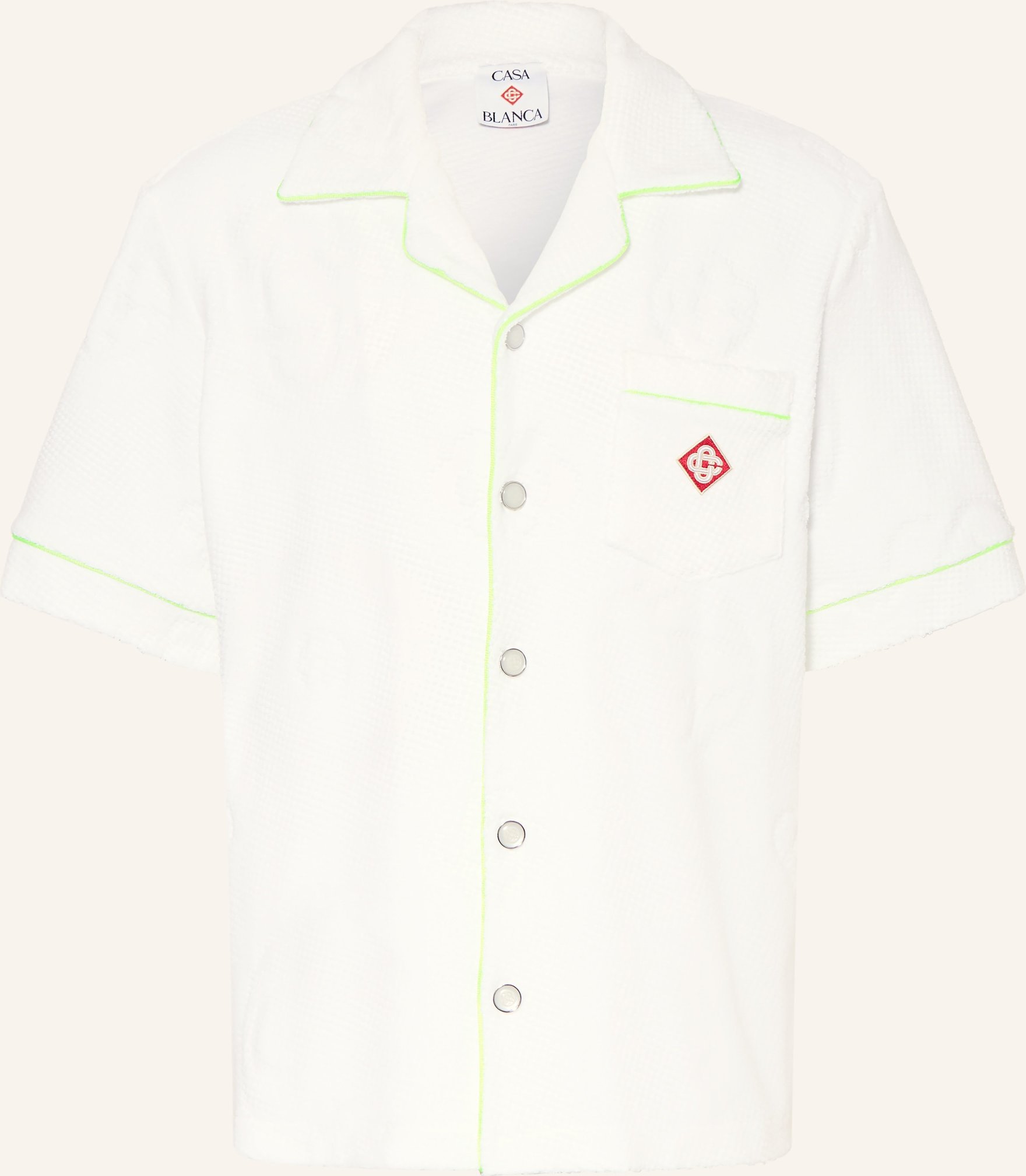 Casablanca Resorthemd Comfort Fit Aus Frottee weiss