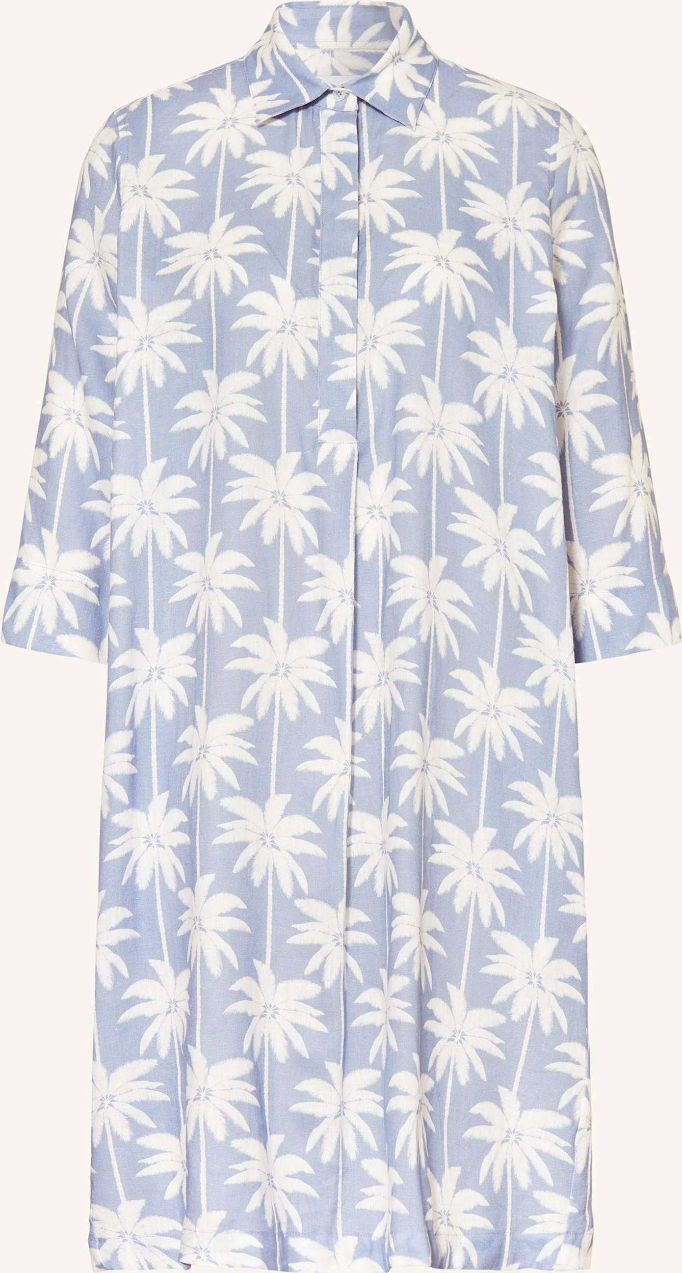 Rossana Diva Leinenkleid Mit 3/4-Arm blau