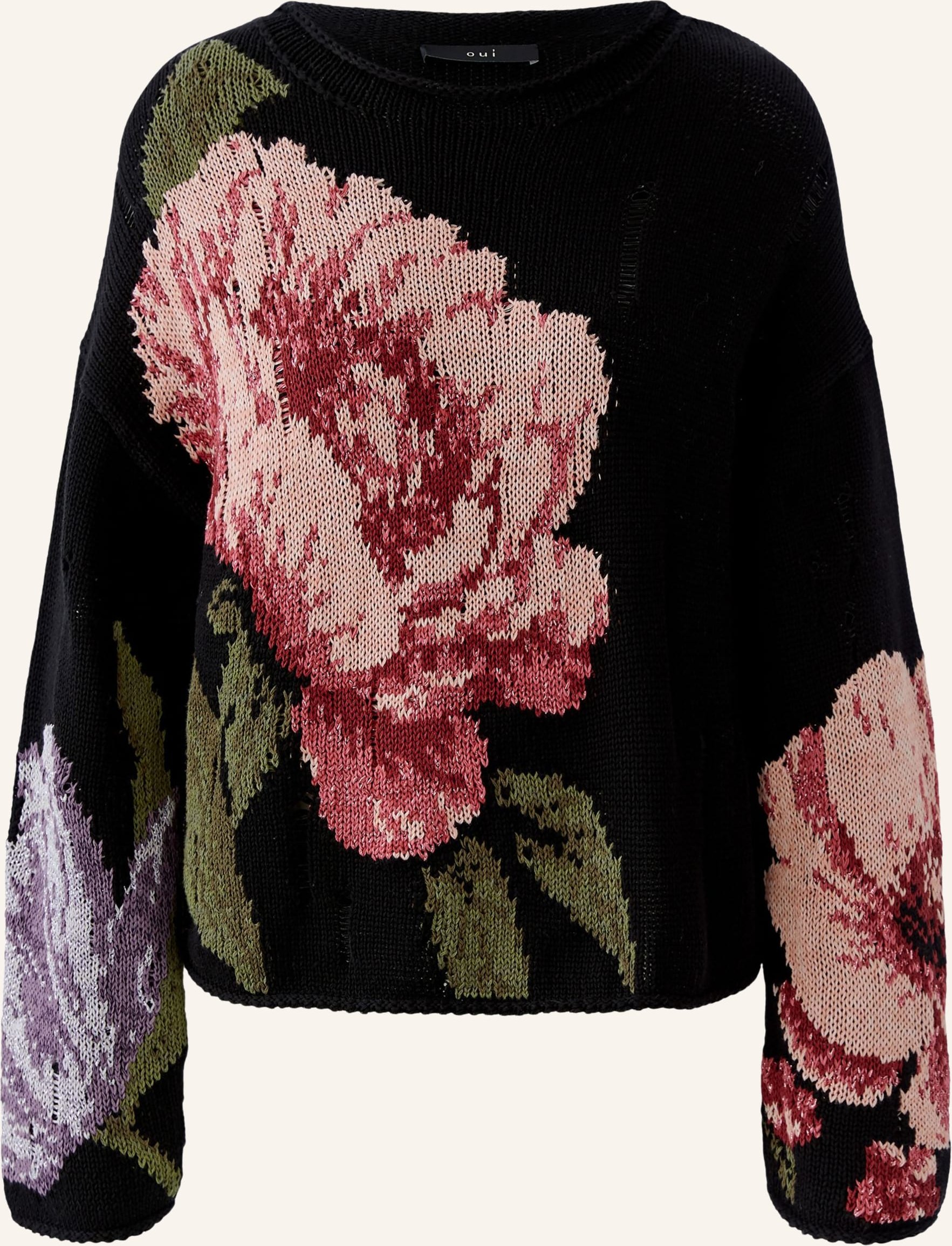 Oui Pullover Mit Glitzergarn schwarz