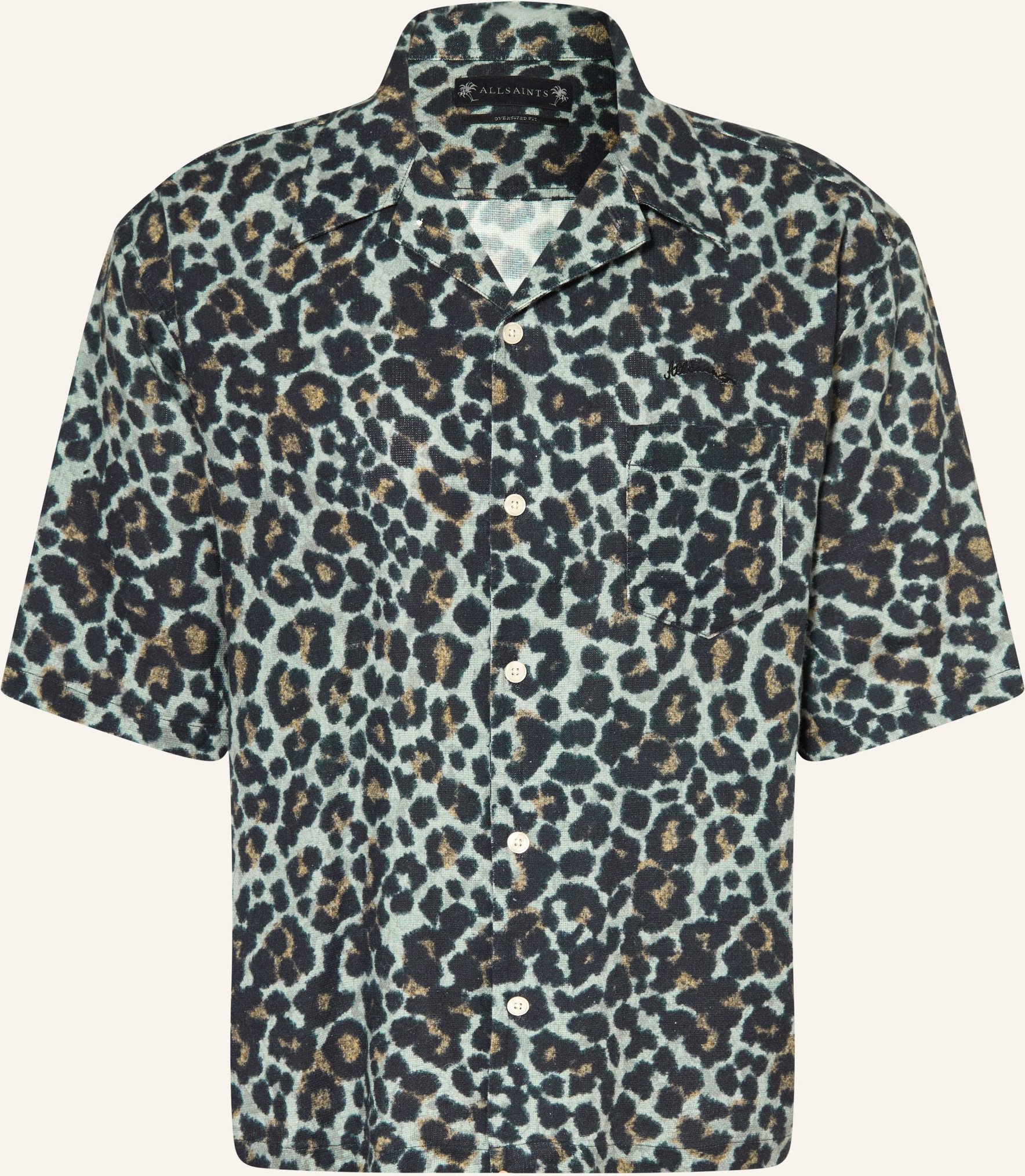 Allsaints Resorthemd Silesia Oversized Fit grau