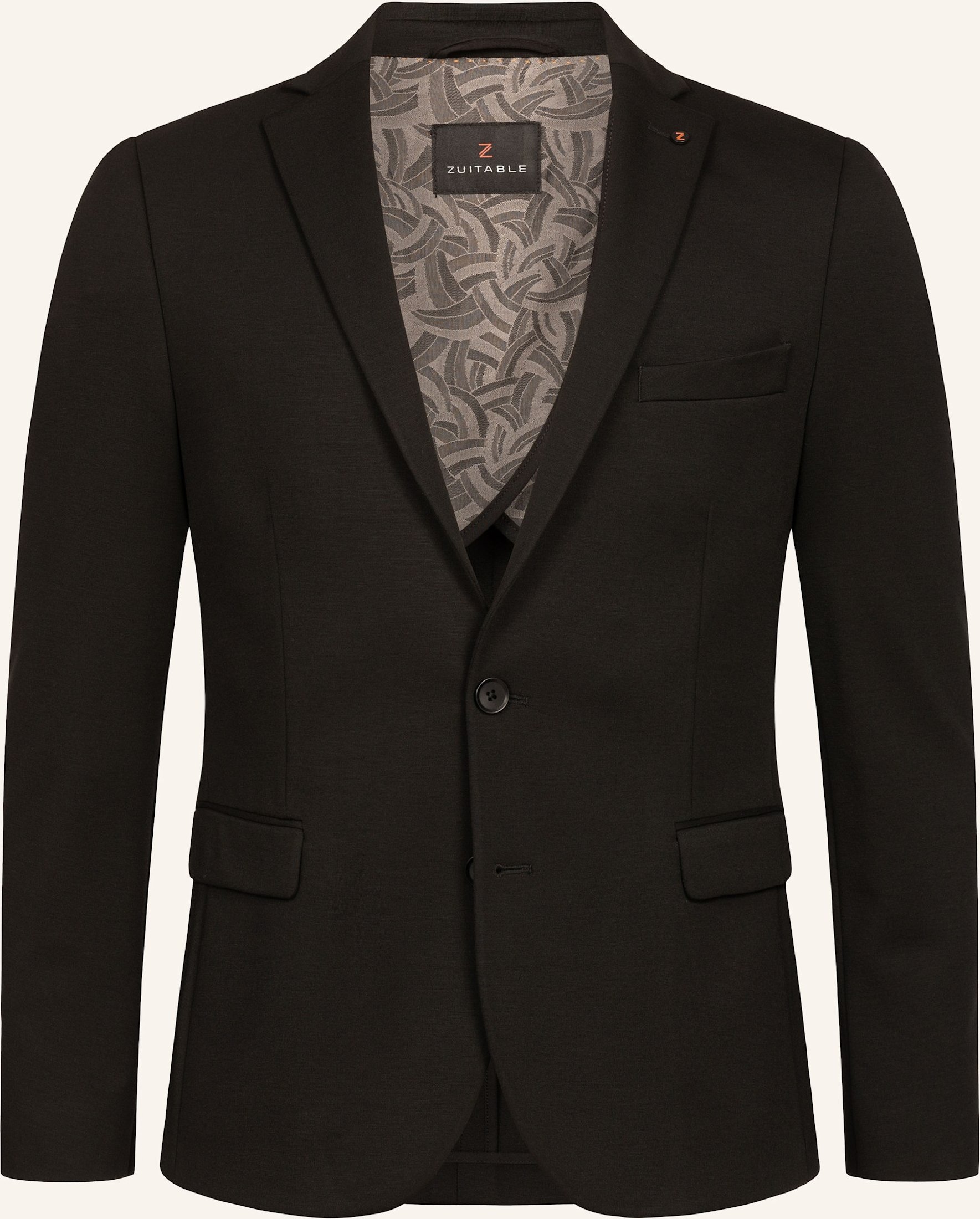 Zuitable Anzugssakko Dinorris Slim Fit Aus Jersey schwarz