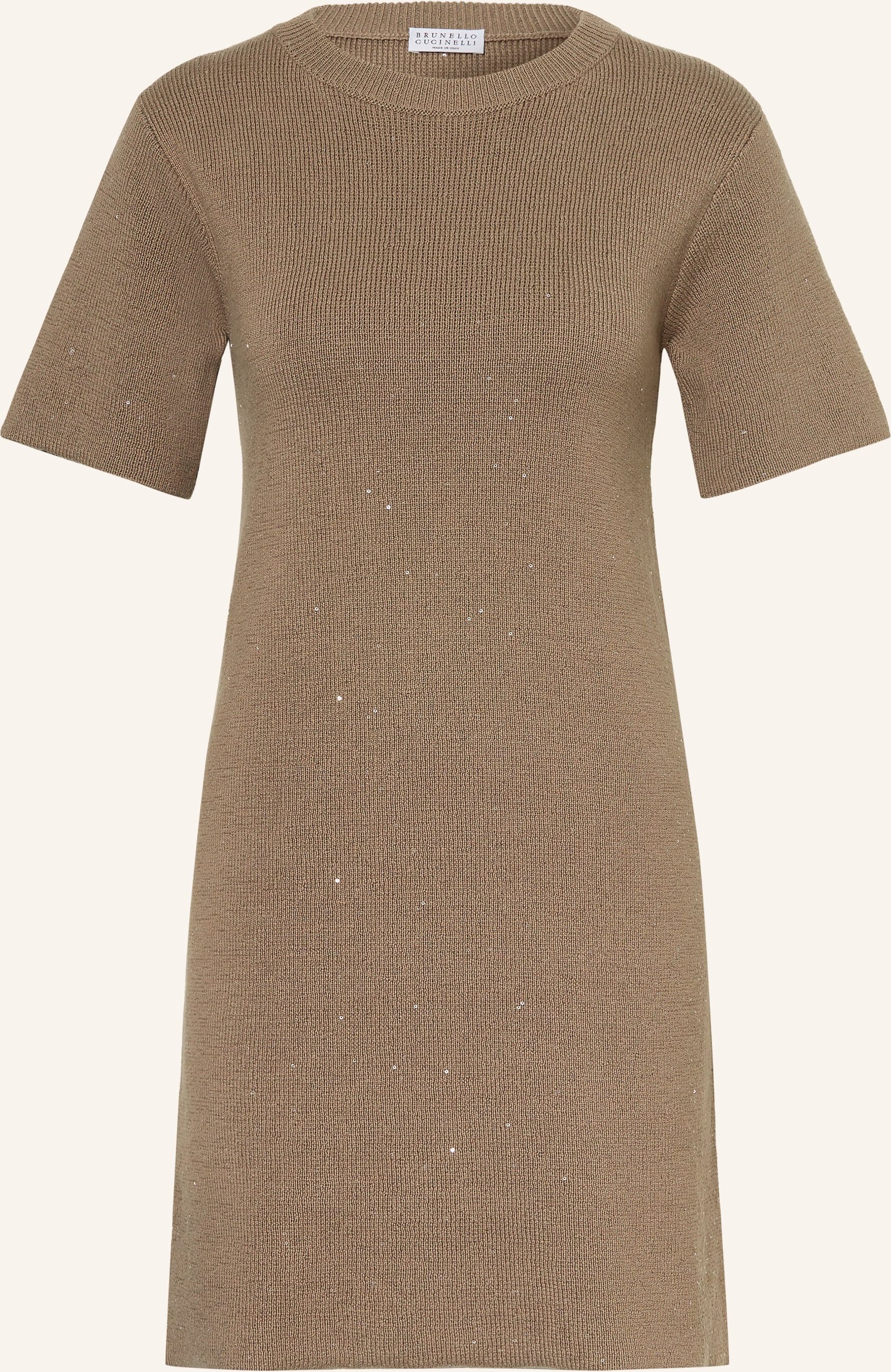 Brunello Cucinelli Strickkleid Mit Pailletten braun