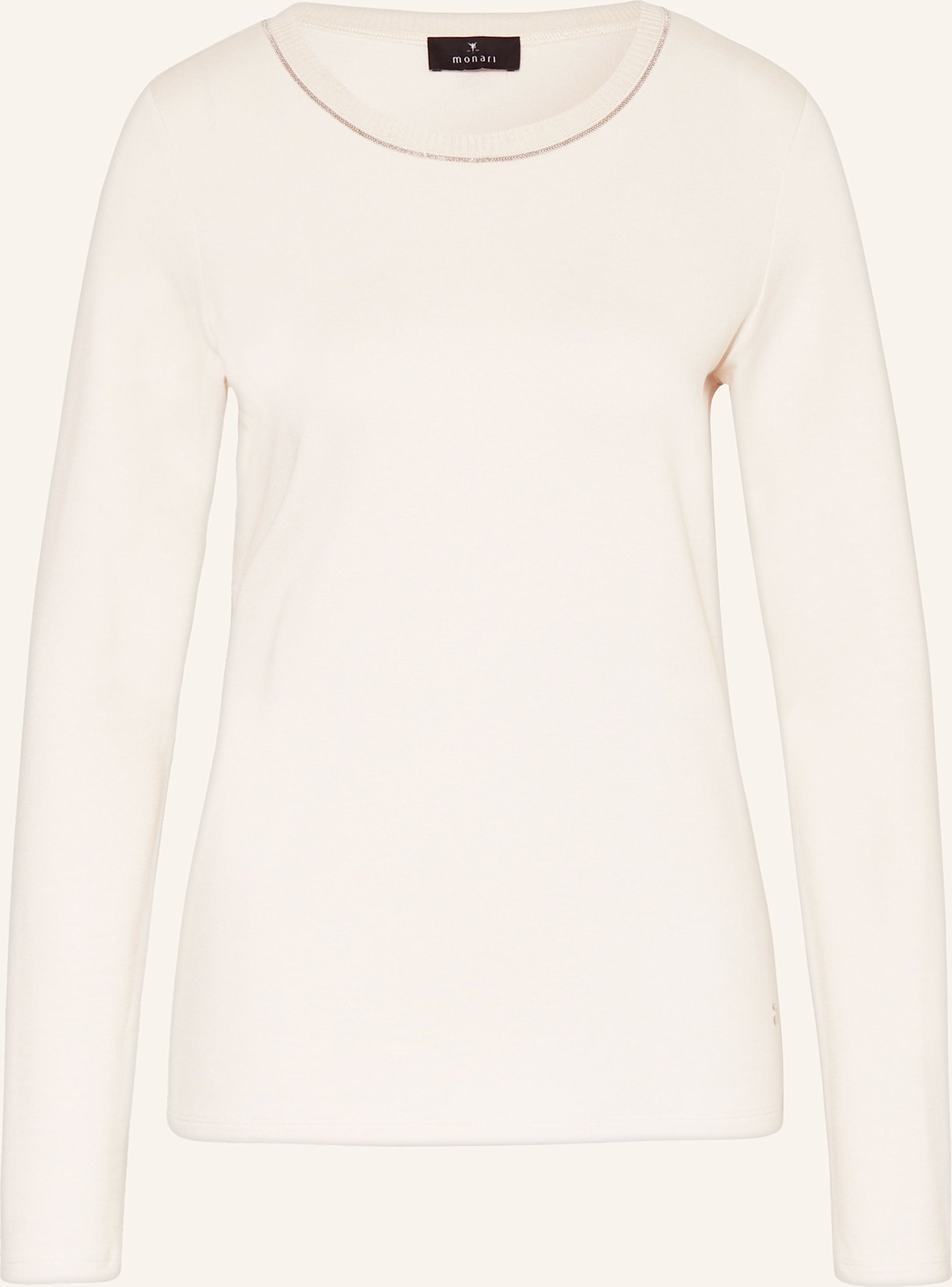 Monari Longsleeve Mit Schmucksteinen weiss