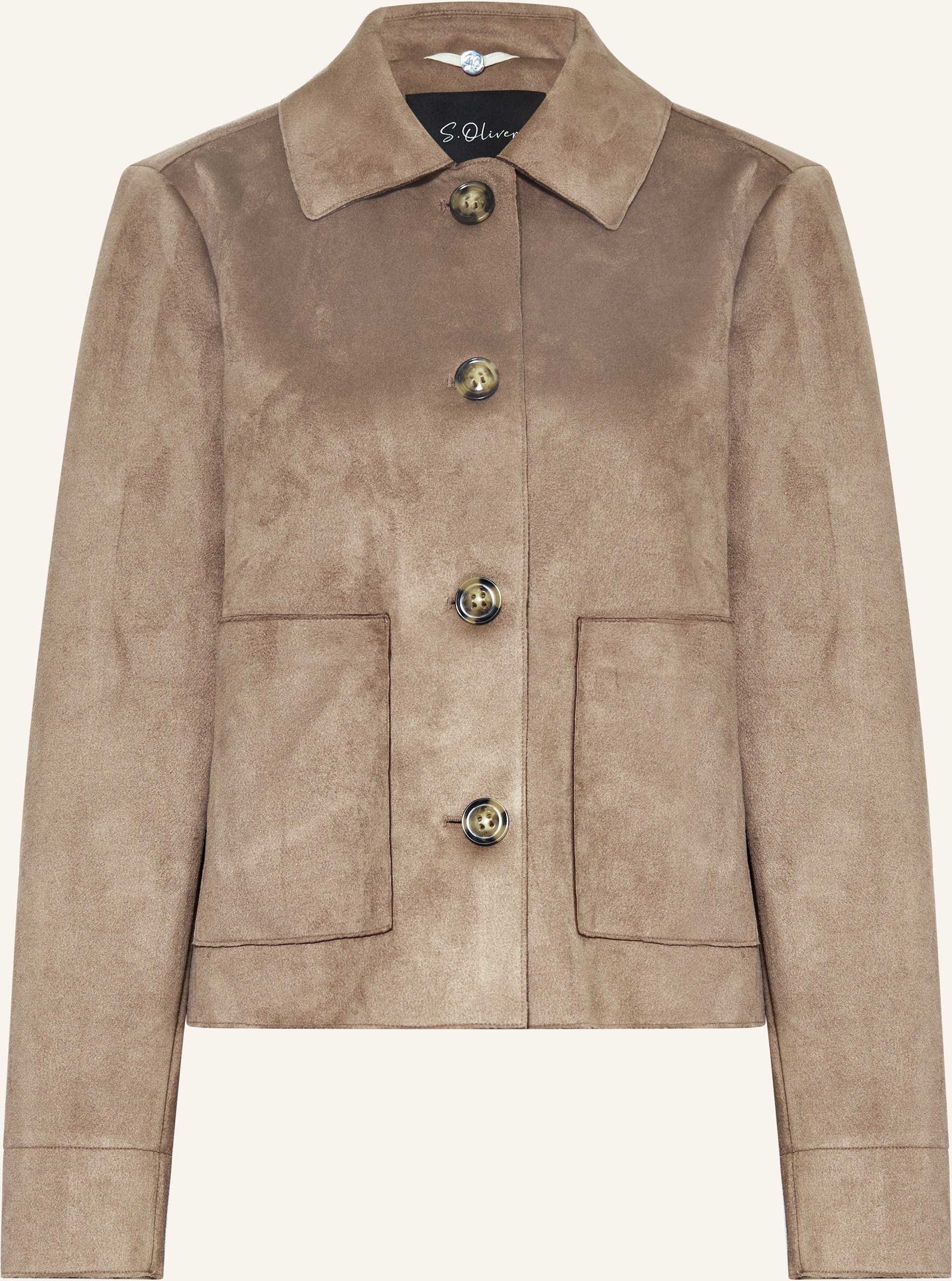 S.Oliver Black Label Kastenjacke In Lederoptik braun