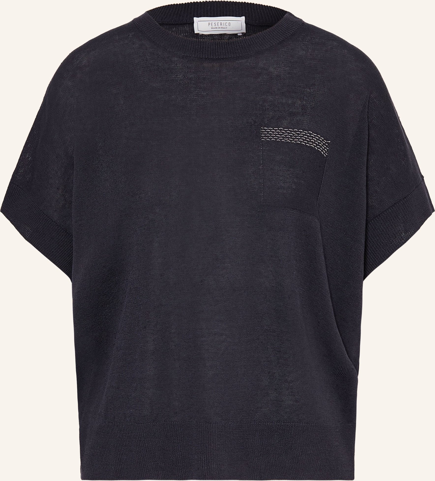 Peserico Strickshirt Mit Leinen blau