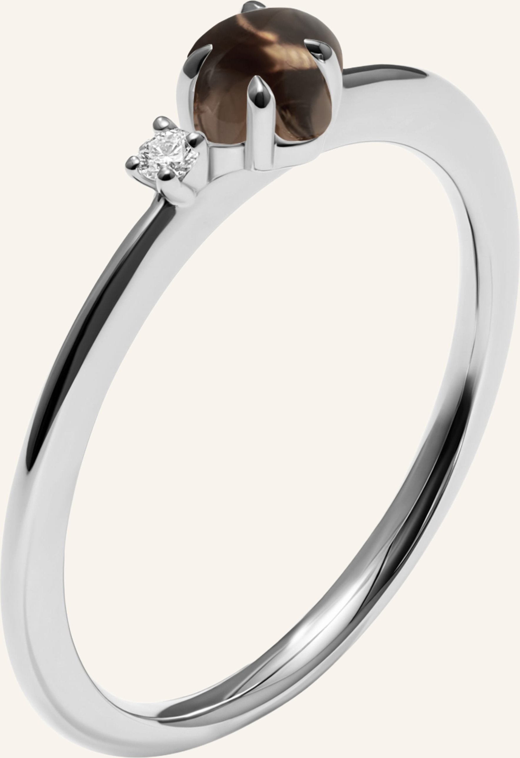 Vieri Ring Wolke Rauchquarz Brillant Klein silber