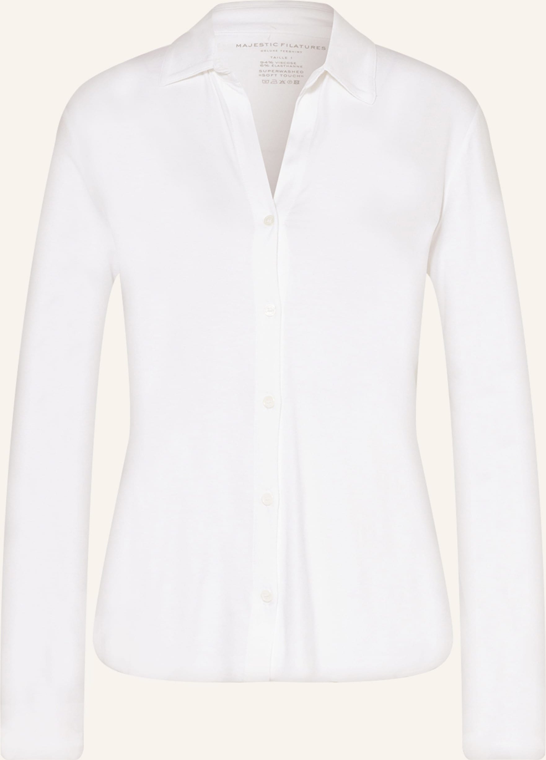 Majestic Filatures Hemdbluse Aus Jersey weiss