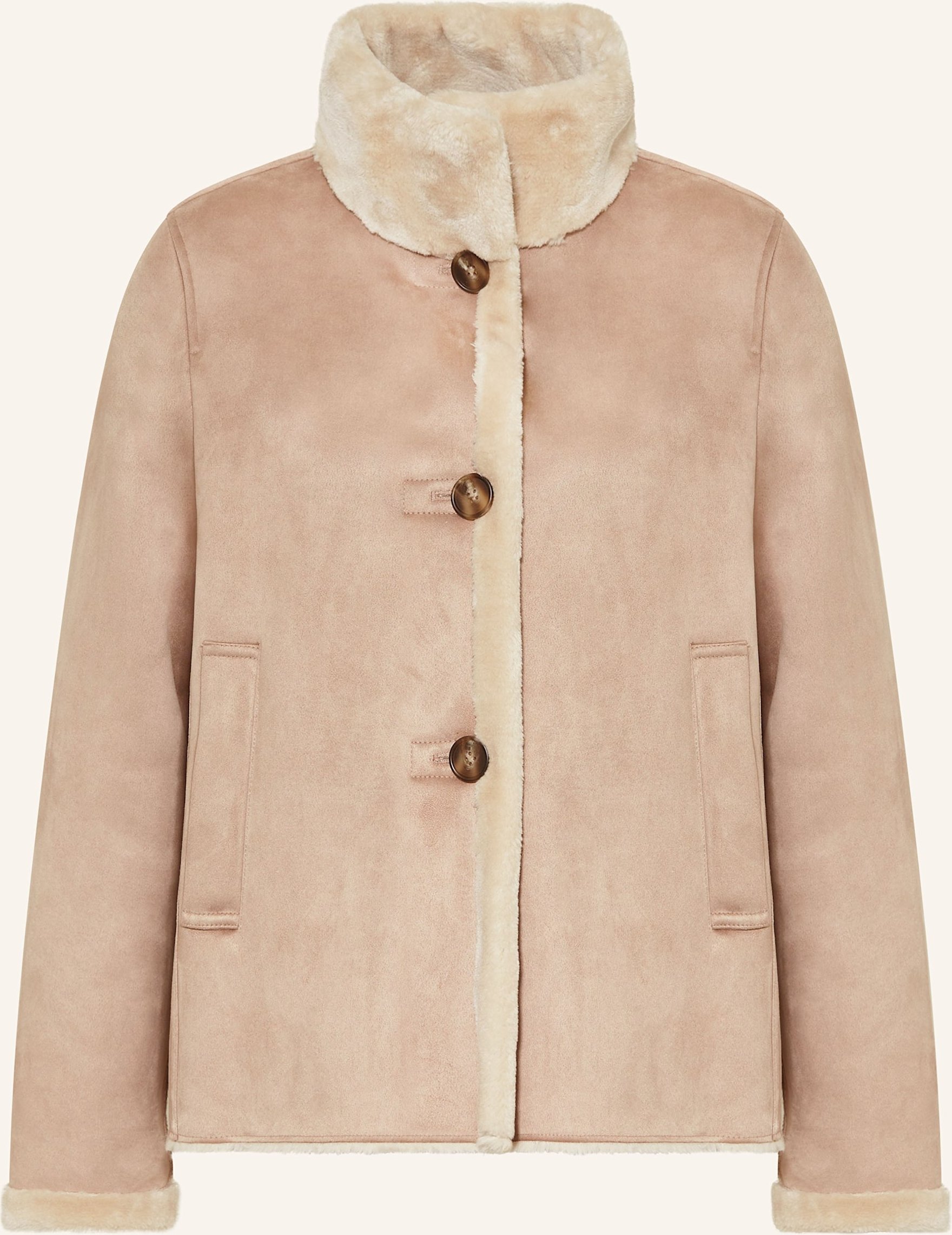 Thumbnail - Fuchs Schmitt Jacke In Lederoptik Mit Kunstfell beige