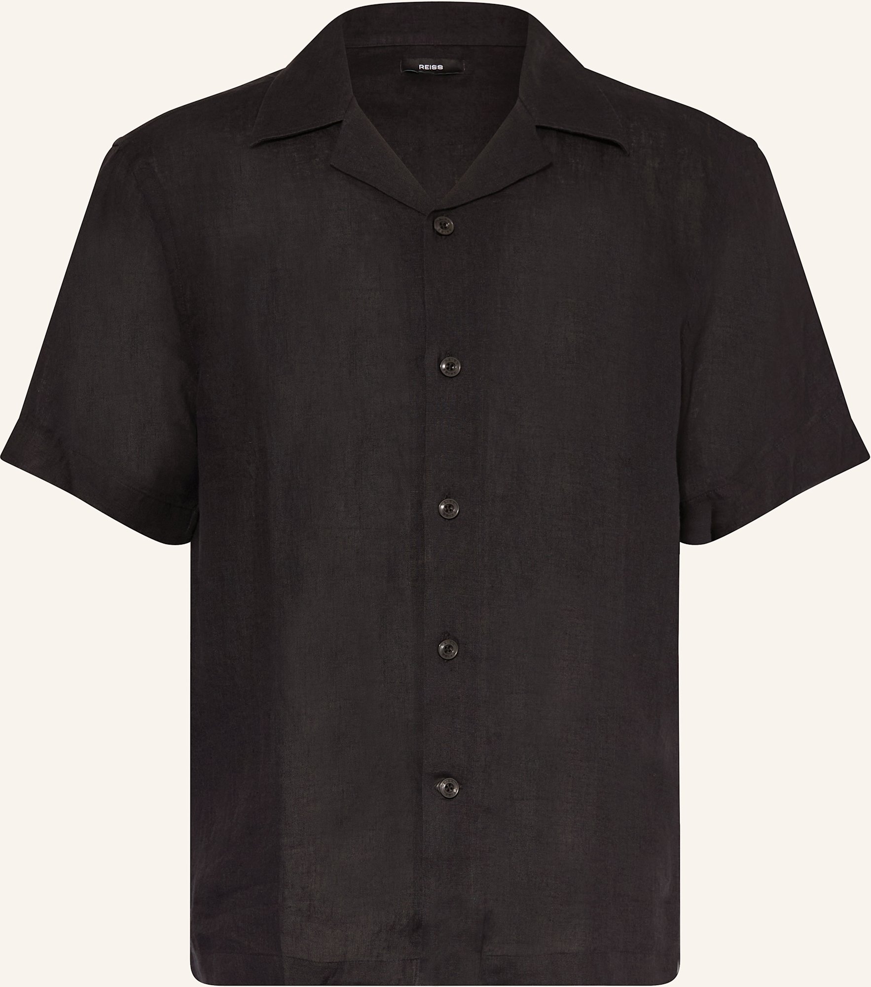 Reiss Resorthemd Beldi Relaxed Fit Aus Leinen schwarz