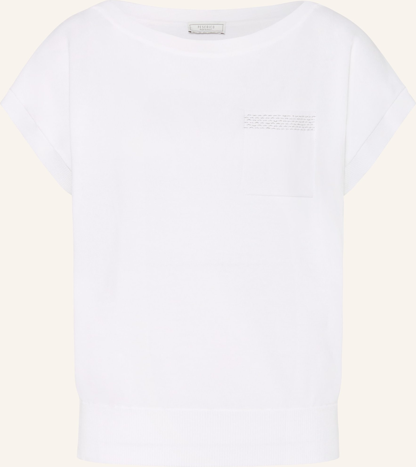 Peserico Strickshirt Mit Schmucksteinen weiss