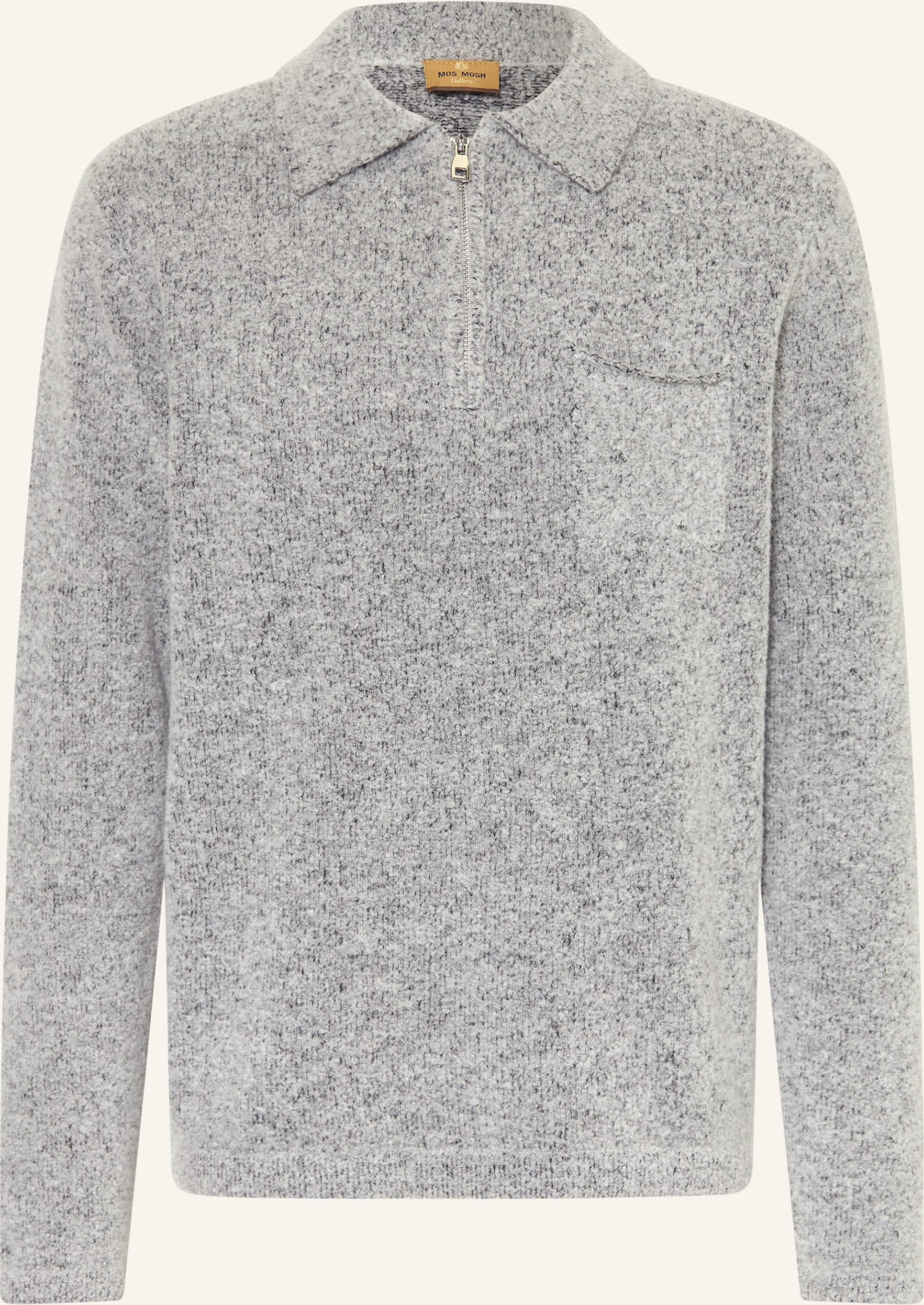 Mos Mosh Gallery Strick-Poloshirt Mmgryan grau