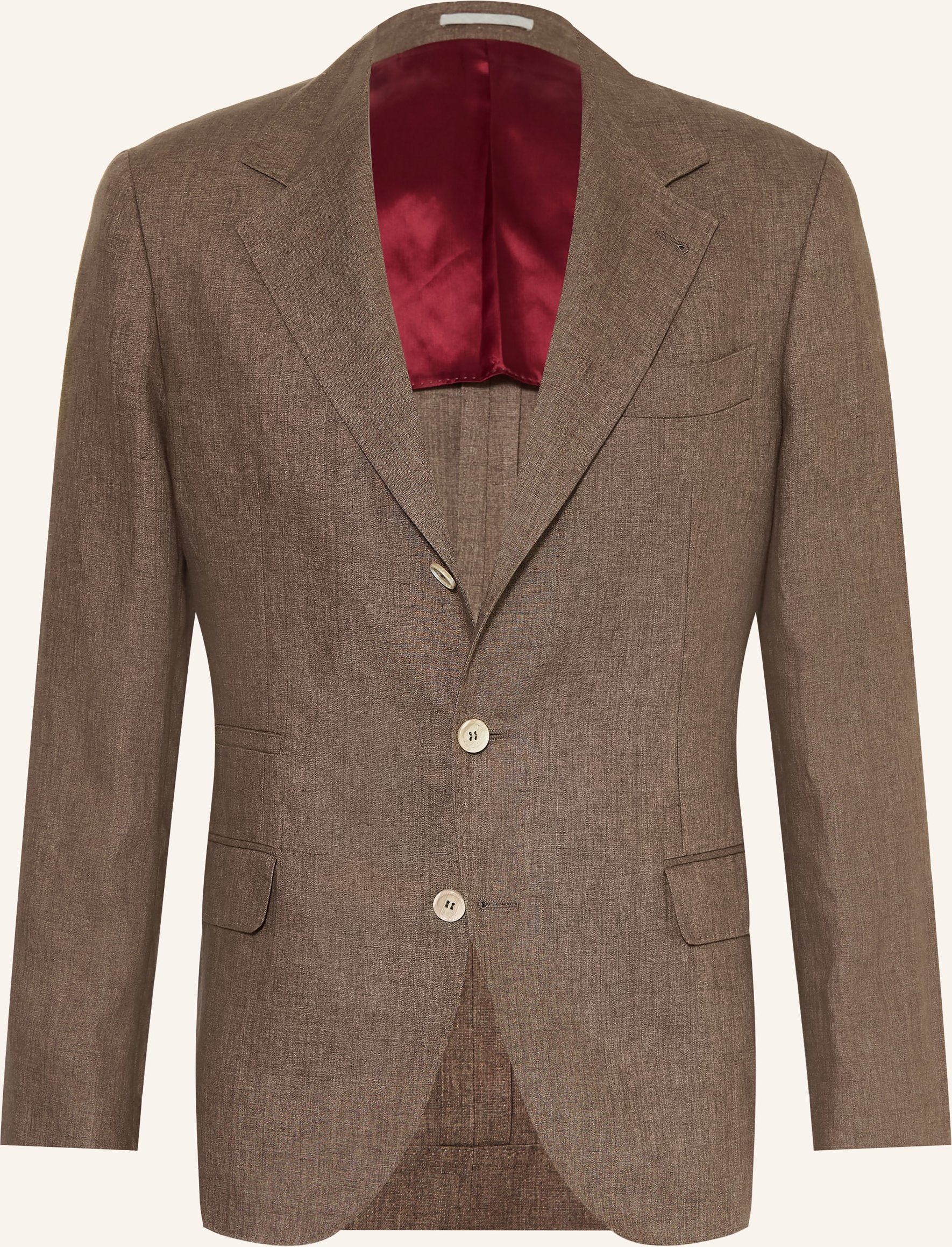 Brunello Cucinelli Anzugsakko Extra Slim Fit Aus Leinen braun