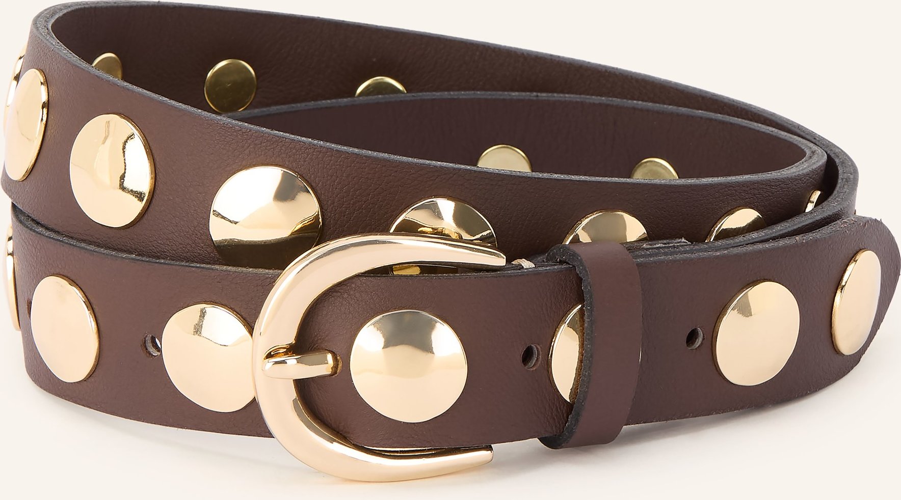 B.Belt Ledergürtel Luna Mit Nieten braun