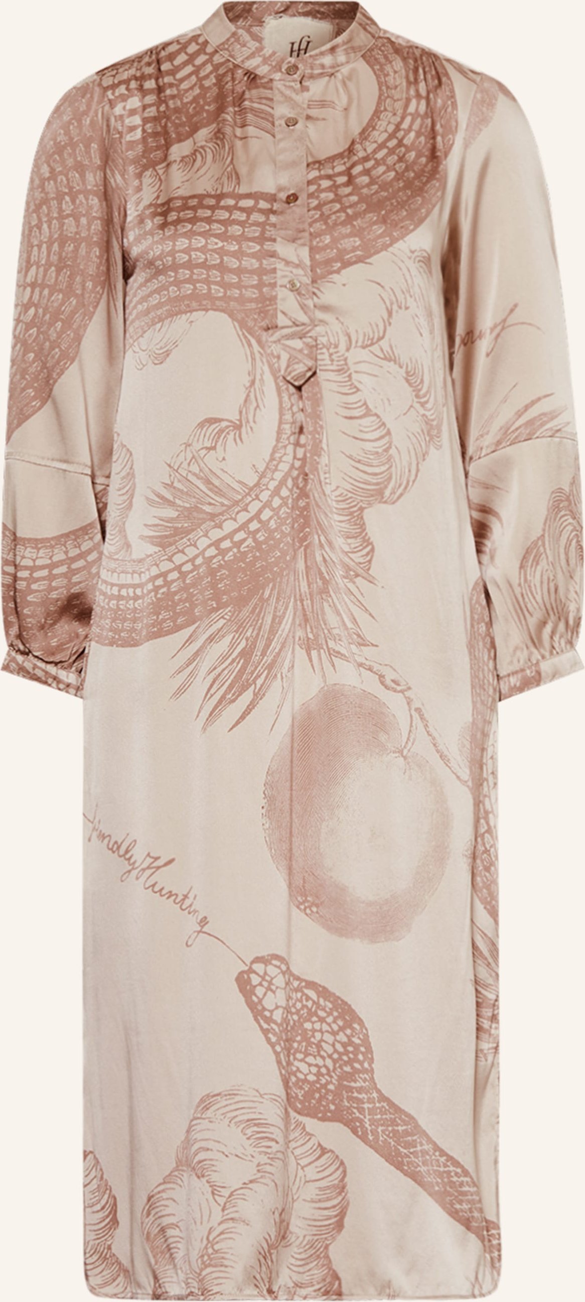 Friendly Hunting Seidenkleid Garden Eden beige