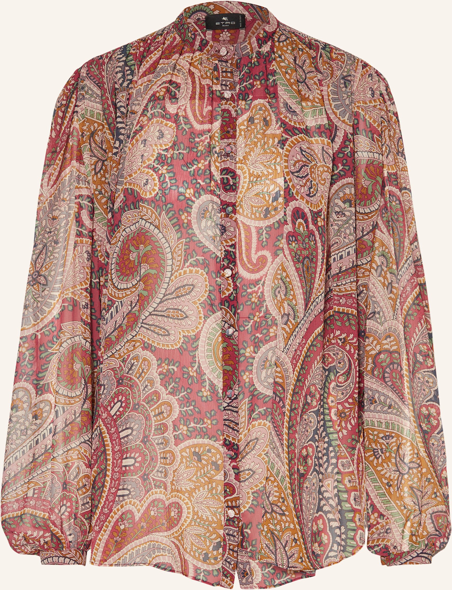 Thumbnail - Etro Seidenbluse Mit Plissees rot