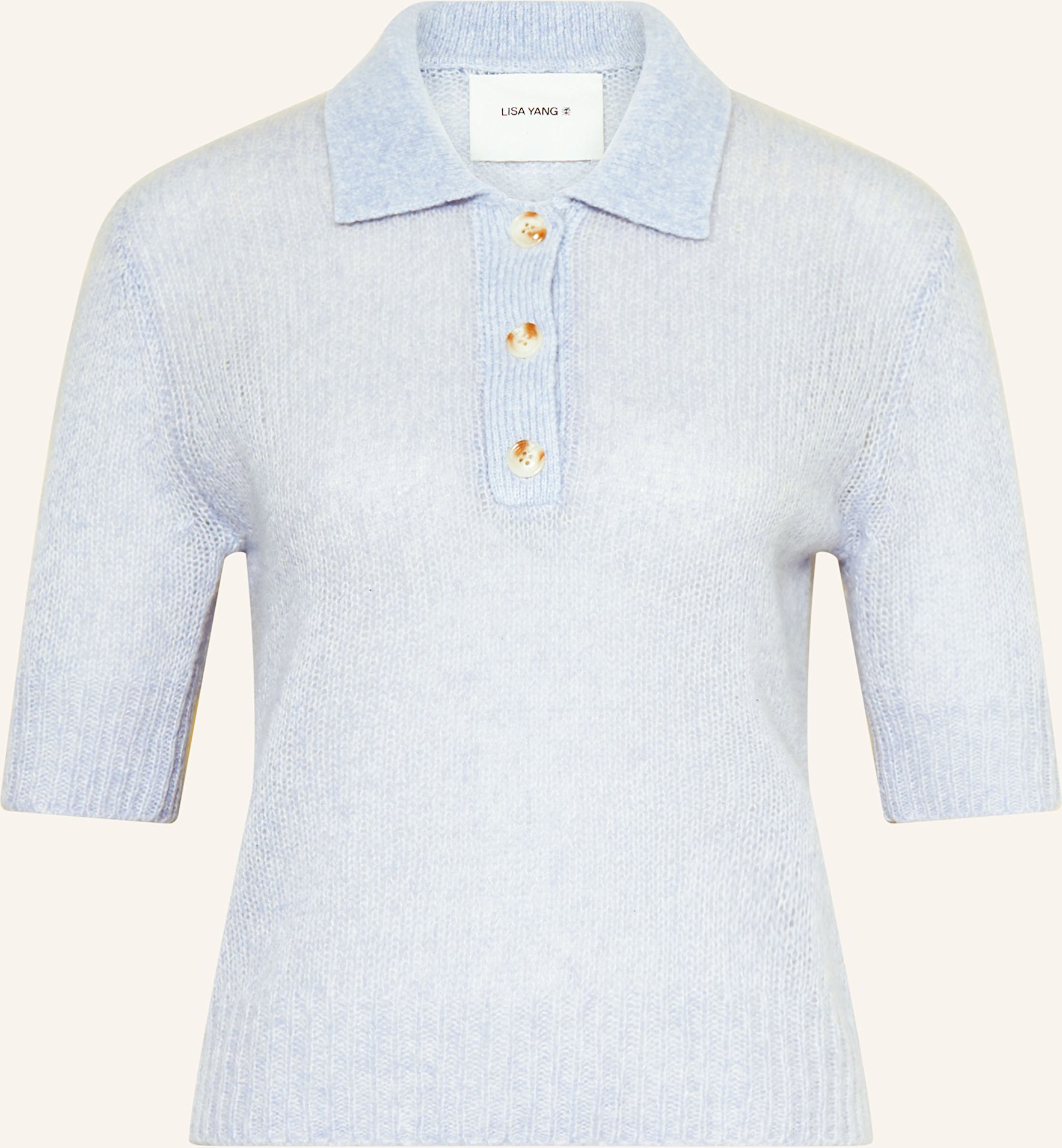 Lisa Yang Strick-Poloshirt Masy Aus Cashmere blau