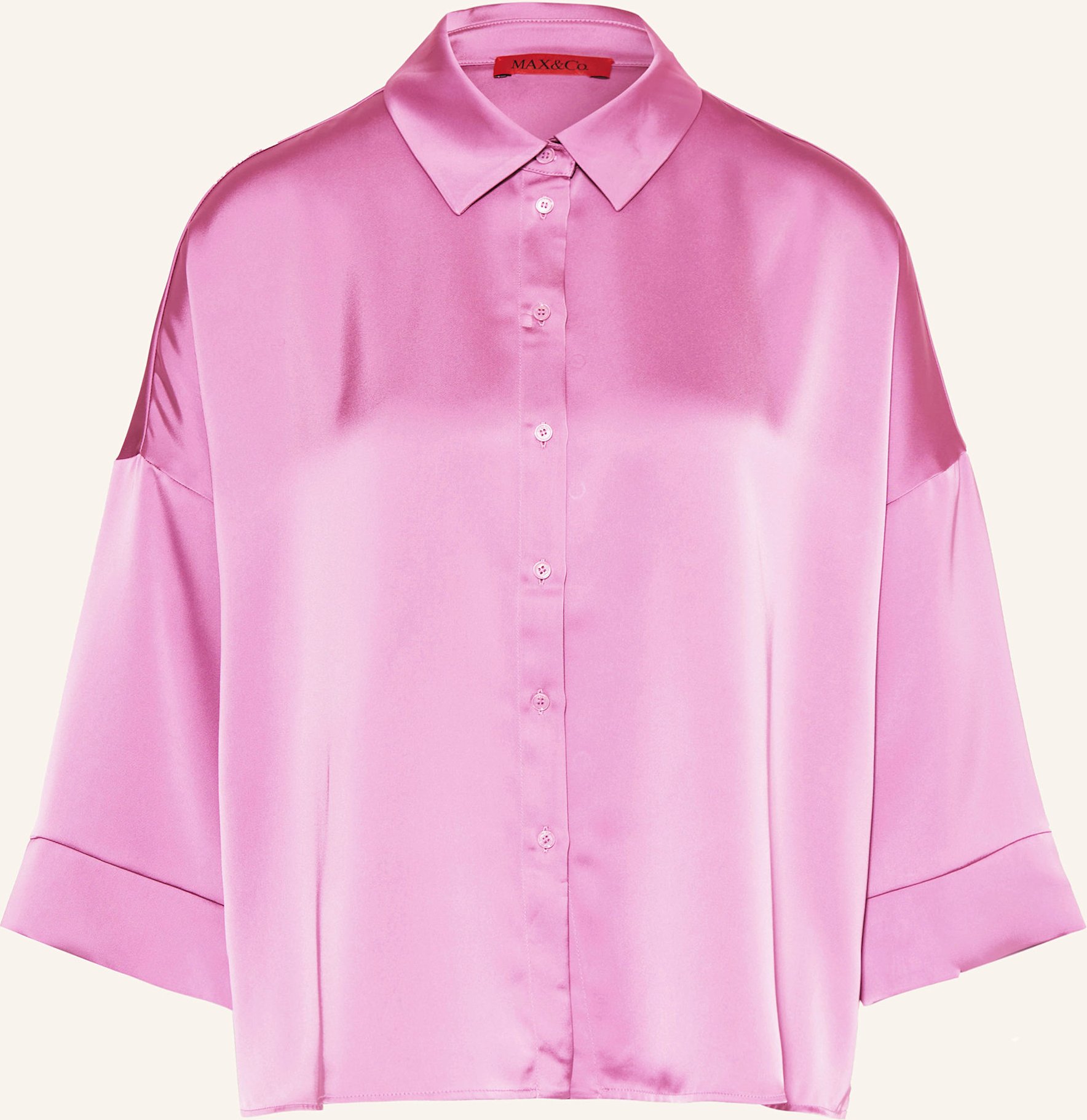Thumbnail - Max & Co. Satinbluse Sbembo Mit 3/4-Arm rosa
