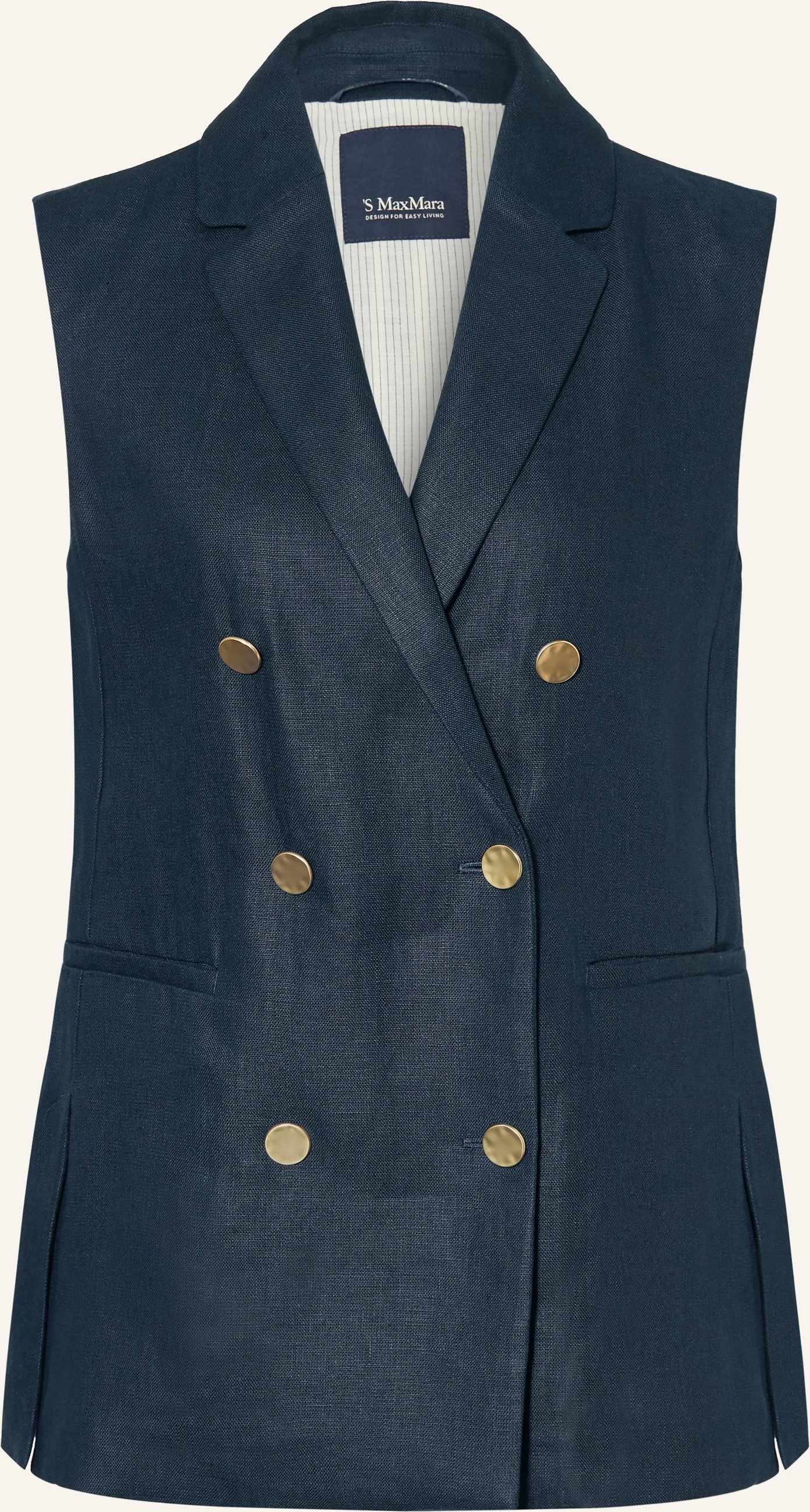 S Max Mara Blazerweste Bird Aus Leinen blau