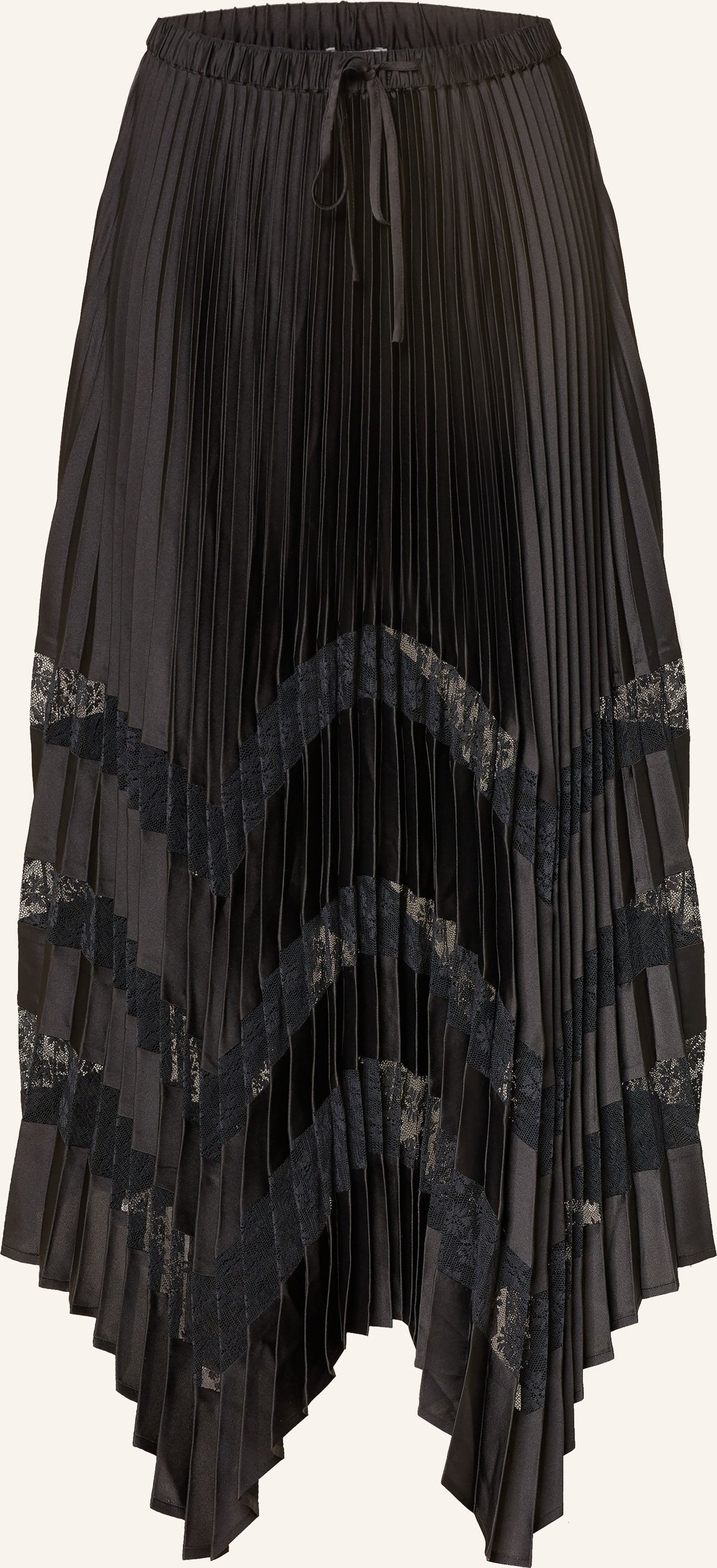 Claudie Pierlot Plisseerock Aus Satin Mit Spitze schwarz