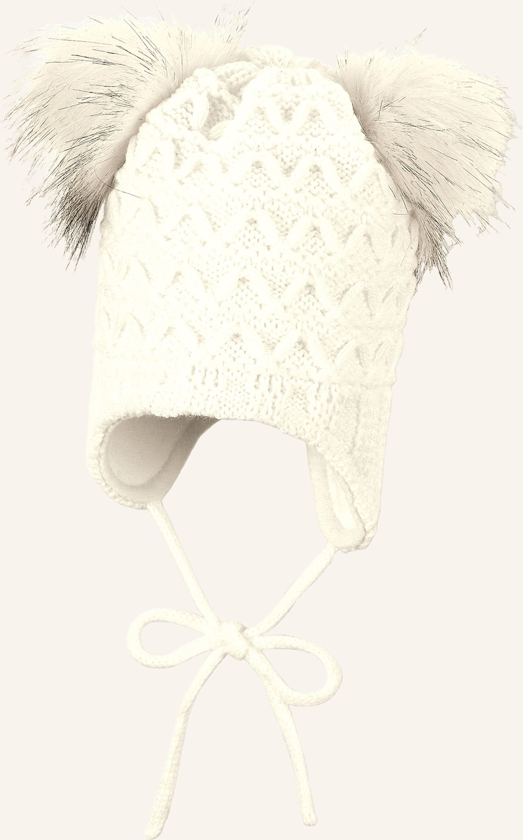 Sterntaler Strickmütze Pompons weiss