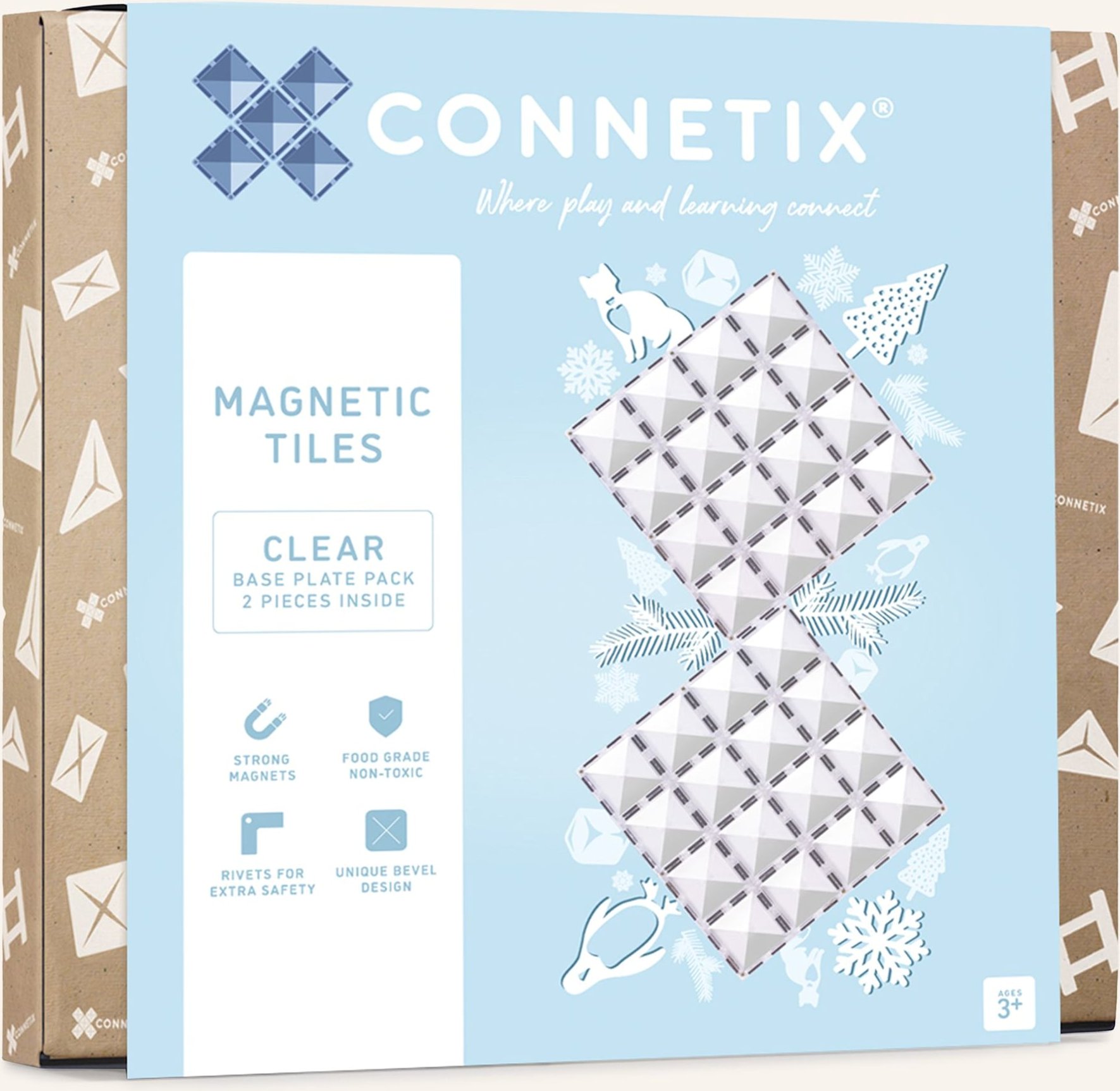 Connetix Grundplatten-Set Clear transparent