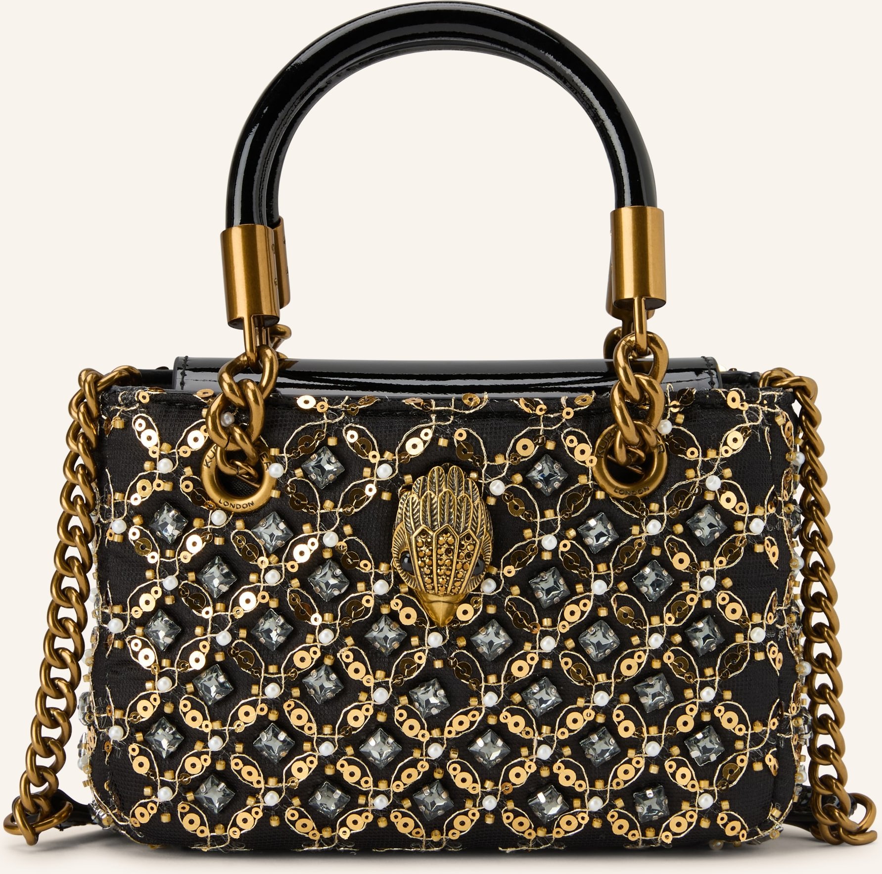Kurt Geiger Handtasche Kensington Mit Pailletten Und Schmucksteinen schwarz