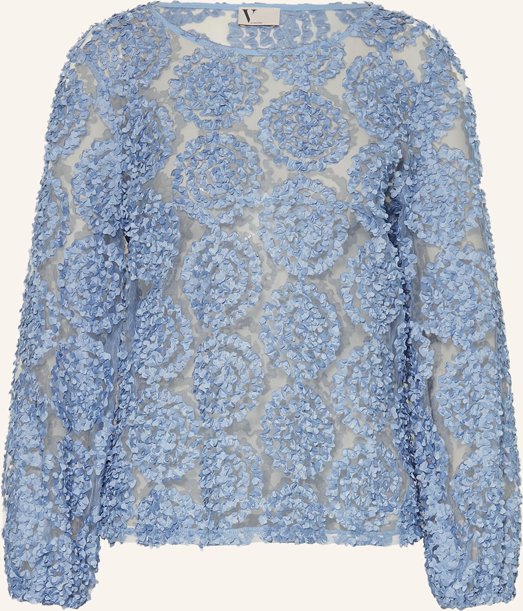 V By Vera Mont Blusenshirt Aus Mesh blau