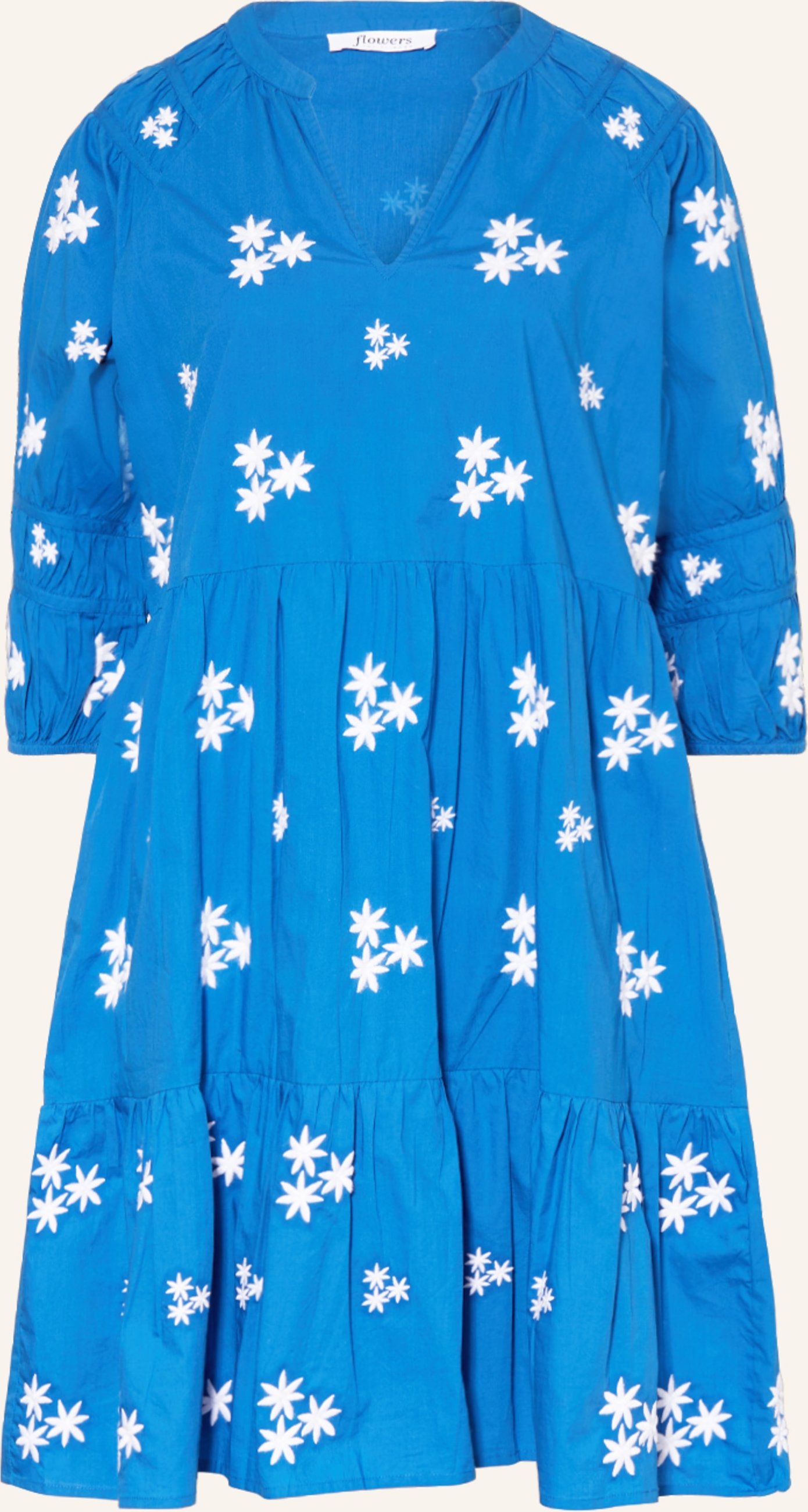 Flowers For Friends Kleid Mit 3/4-Arm blau