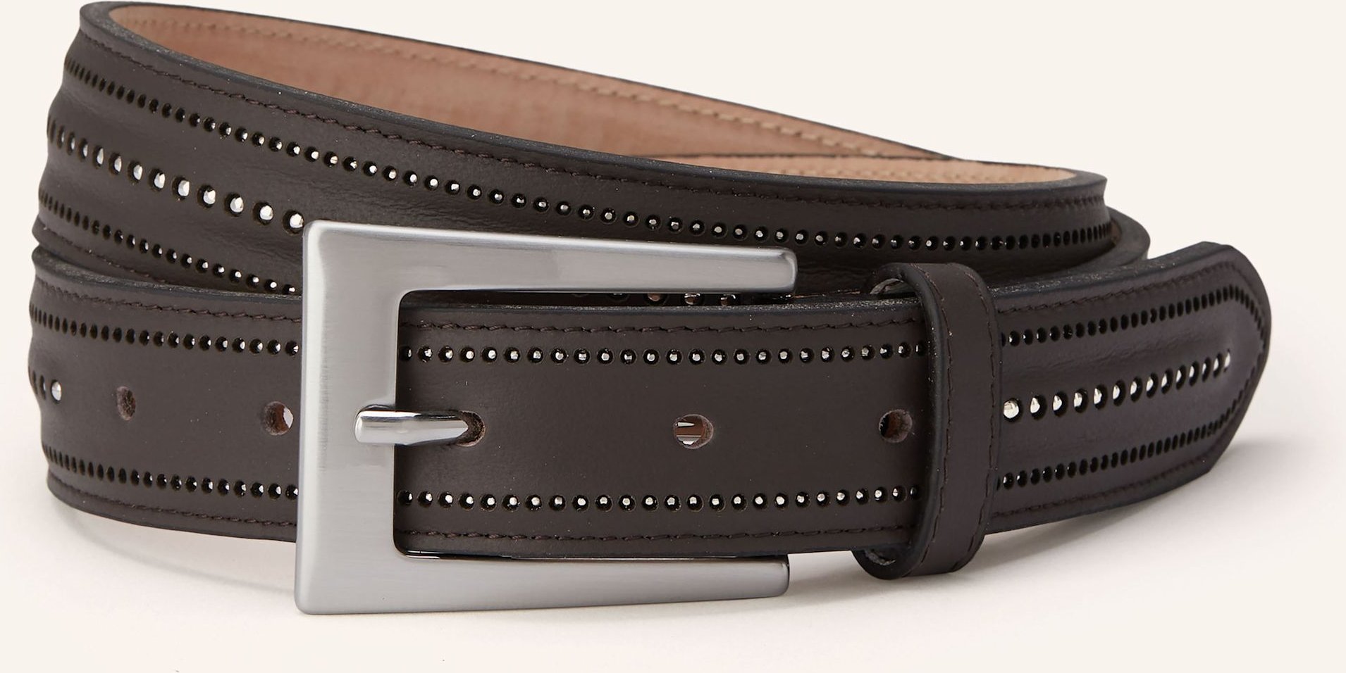 Peserico Ledergürtel Mit Schmucksteinen braun