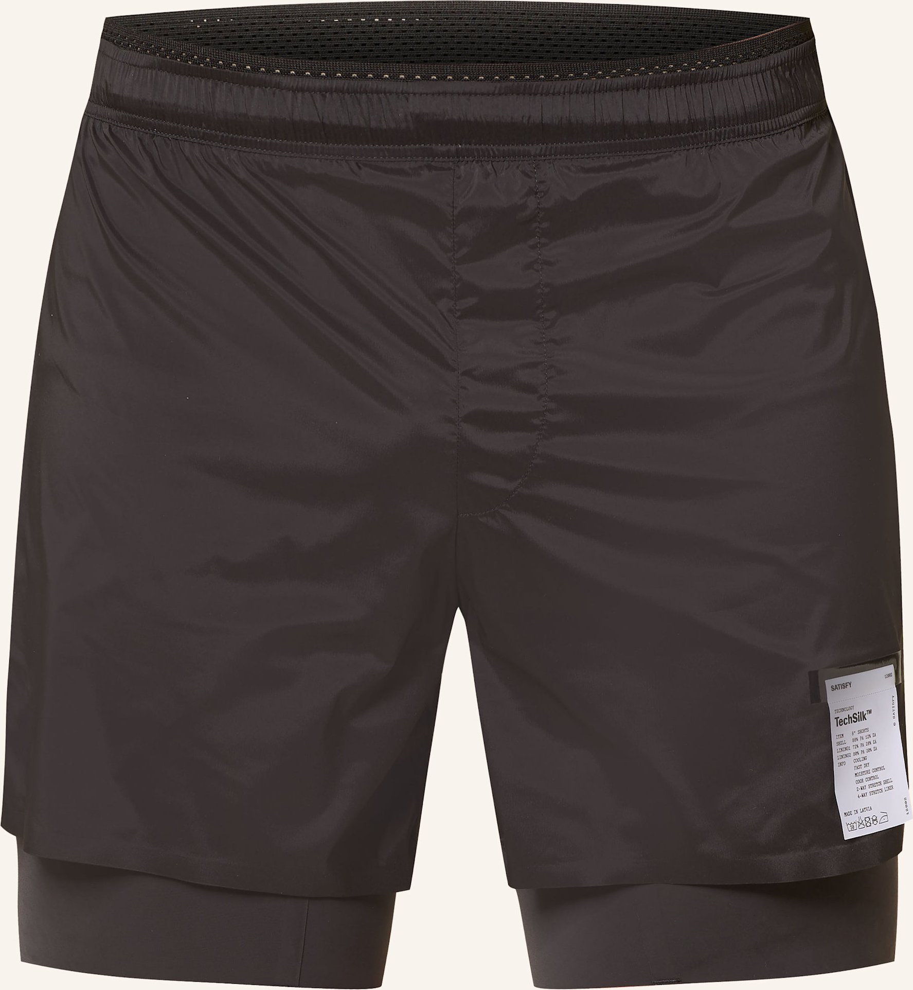 Satisfy 2-In-1-Laufshorts Techsilk™ 8" schwarz
