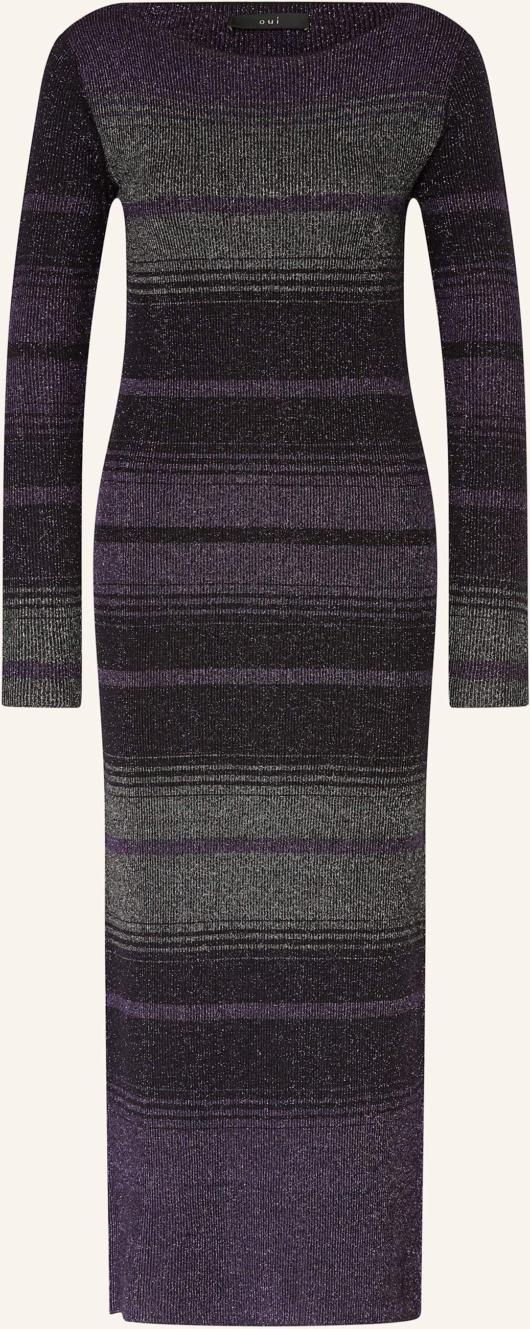 Thumbnail - Oui Strickkleid Mit Glitzergarn lila
