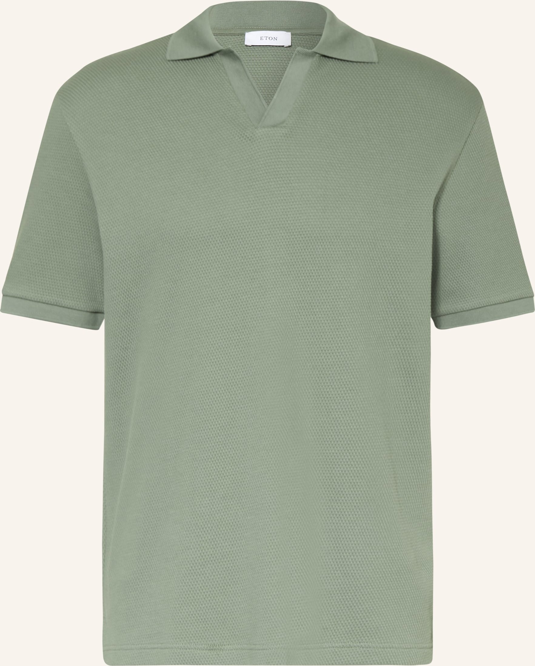 Eton Piqué-Poloshirt gruen