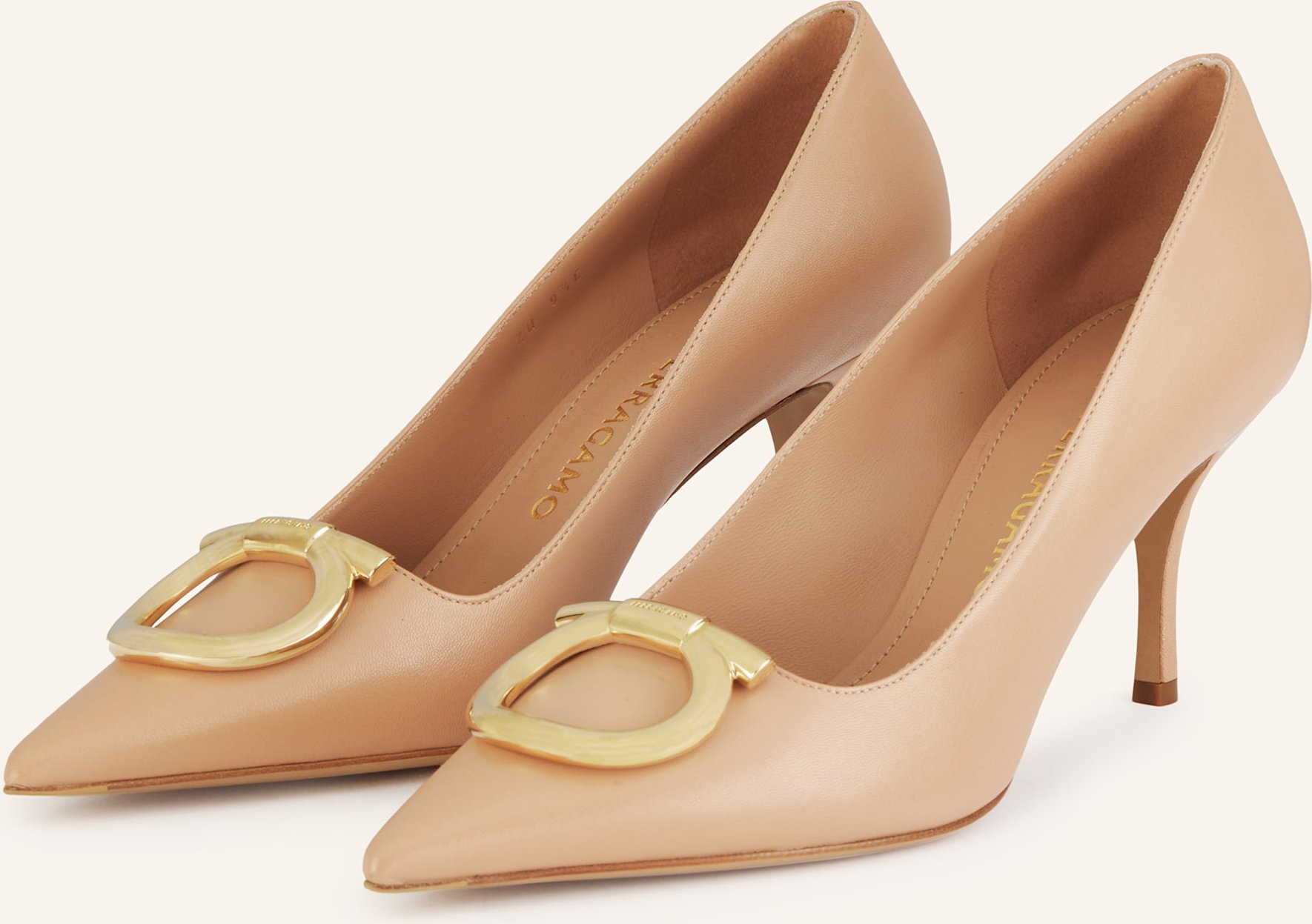 Ferragamo Pumps Maxi Gancini beige