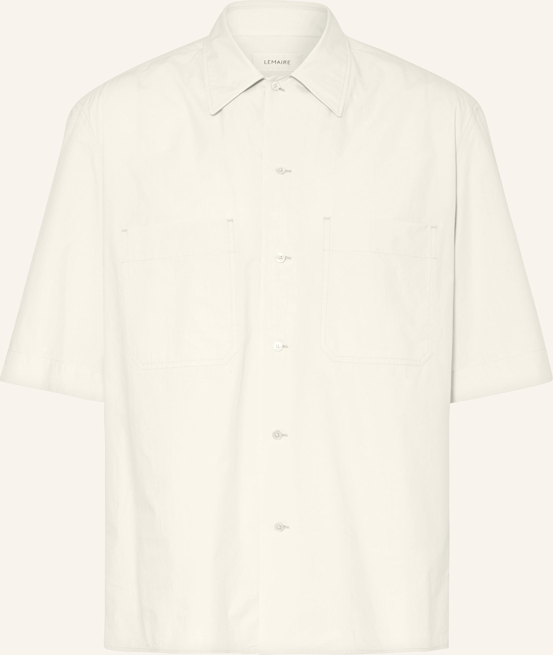 Lemaire Kurzarm-Hemd Comfort Fit beige