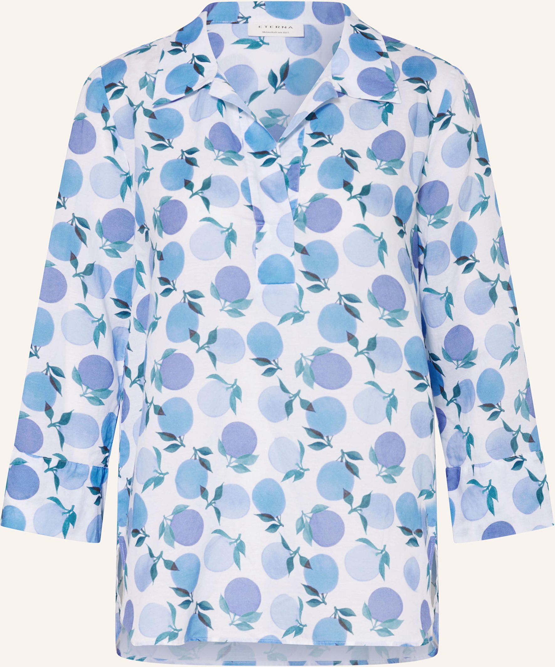 Thumbnail - Eterna Blusenshirt Mit Leinen Und 3/4-Arm weiss