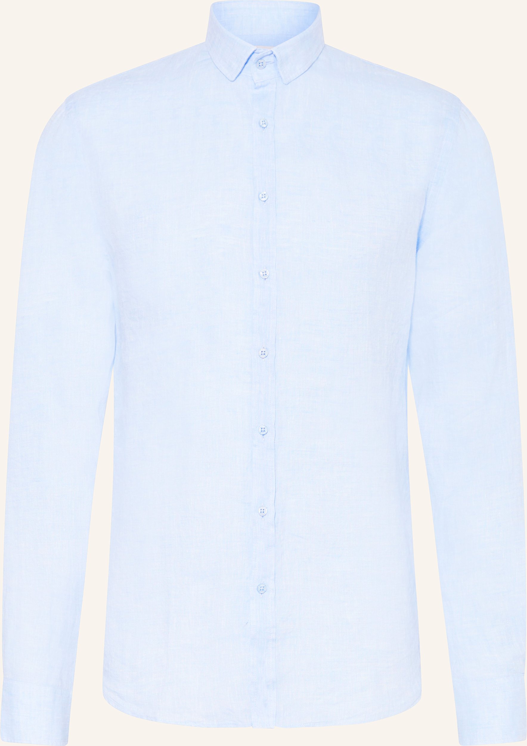 q1 Manufaktur Hemd Extra Slim Fit Aus Leinen blau