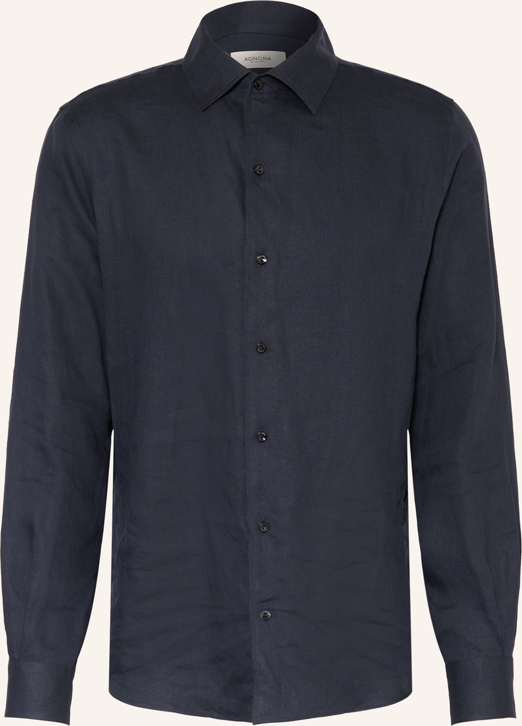 Agnona Leinenhemd Regular Fit blau