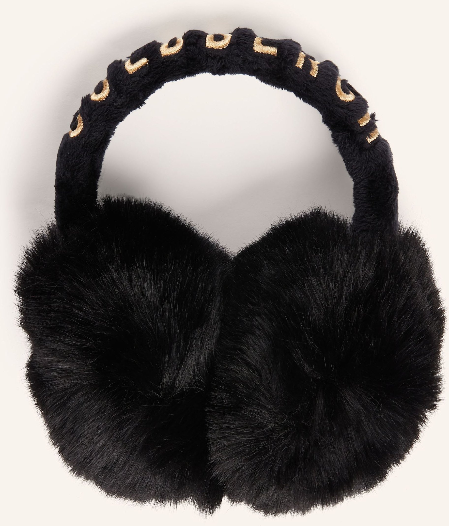 Goldbergh Ohrwärmer Fluffy Aus Kunstfell schwarz