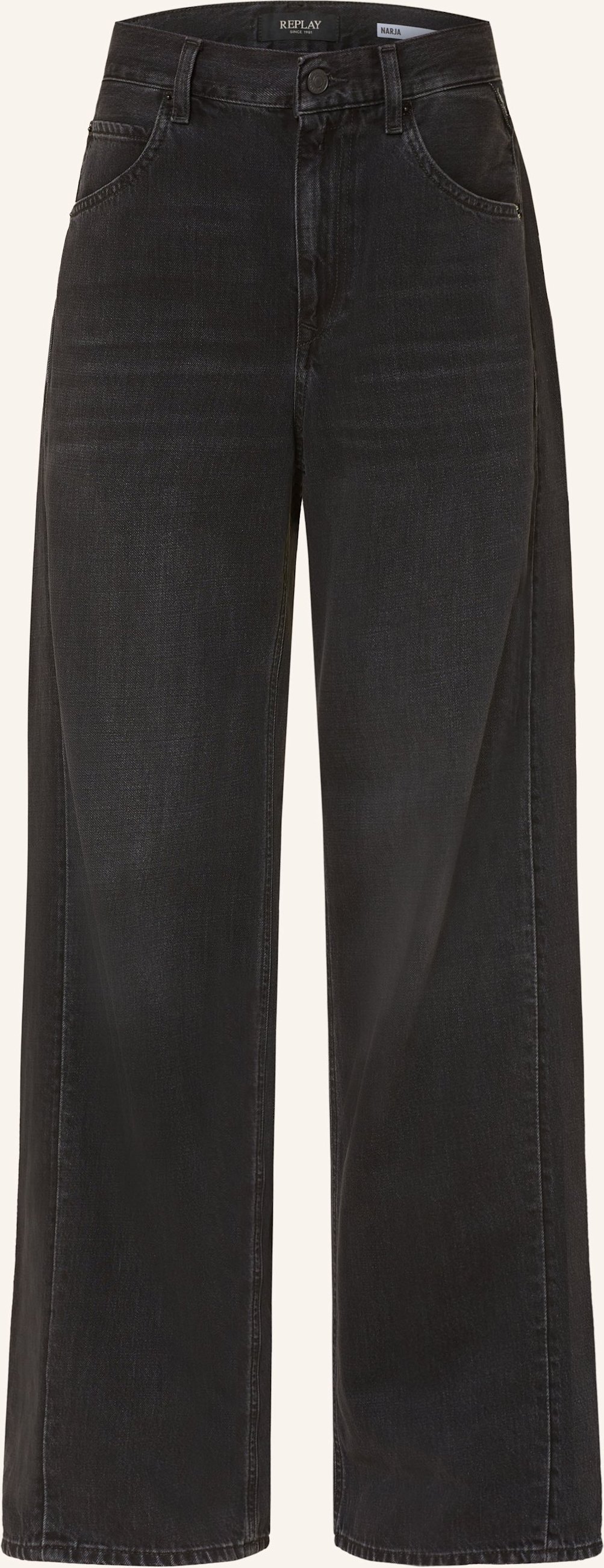 Replay Wide Leg Jeans Narja schwarz