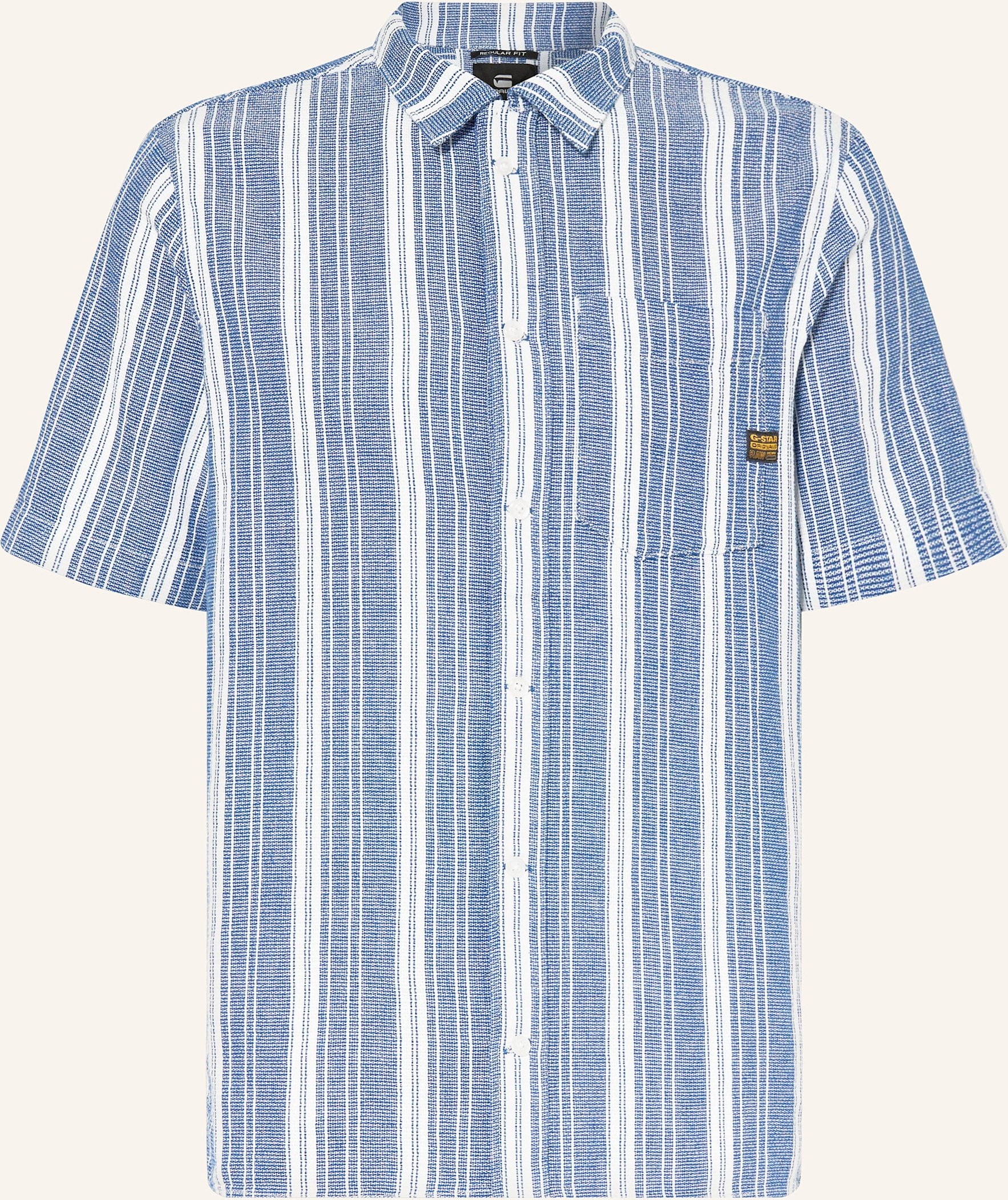 G-Star Kurzarm-Hemd Regular Fit Aus Piqué blau