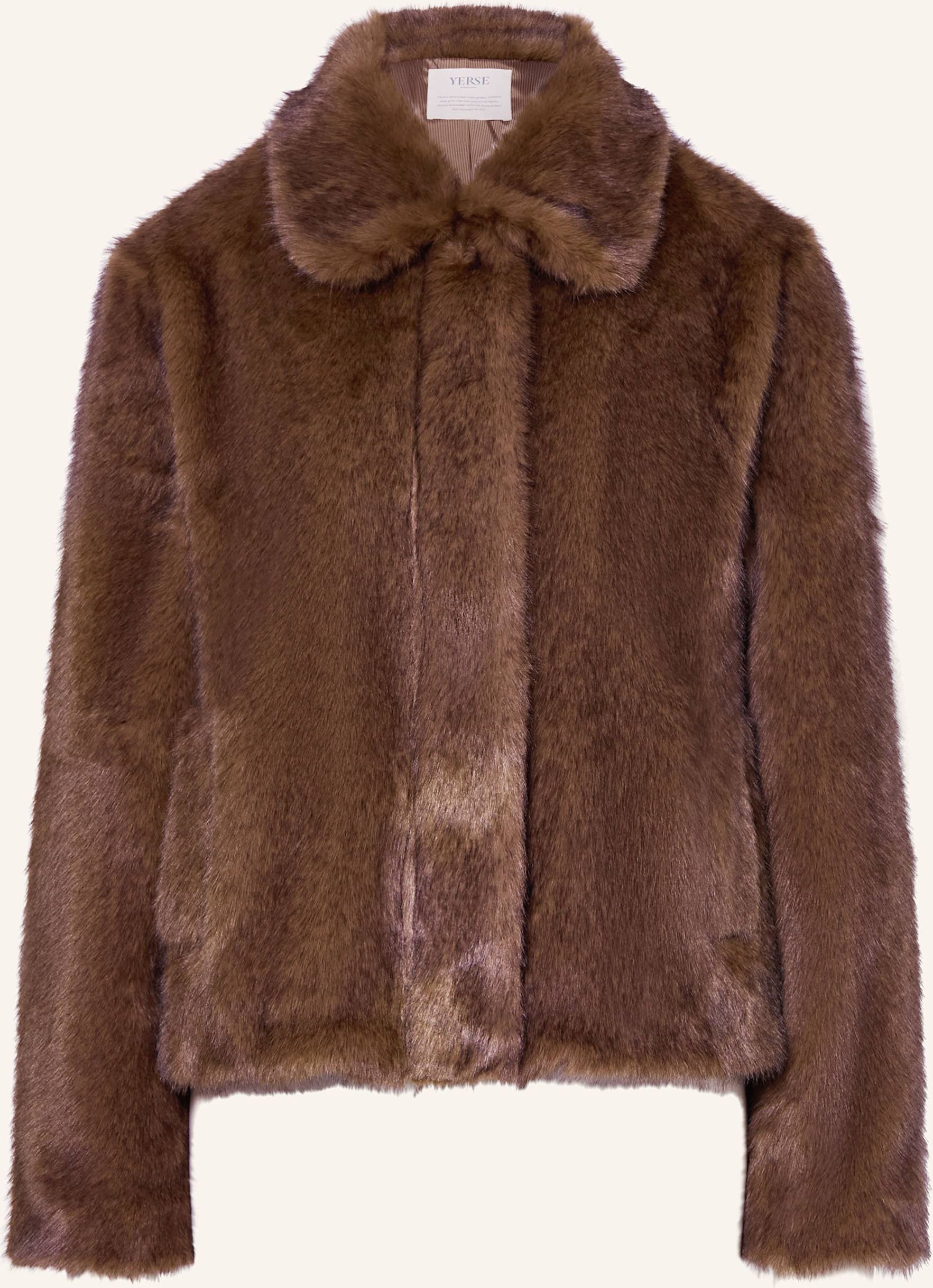 Yerse Kunstpelz-Jacke Carmy braun